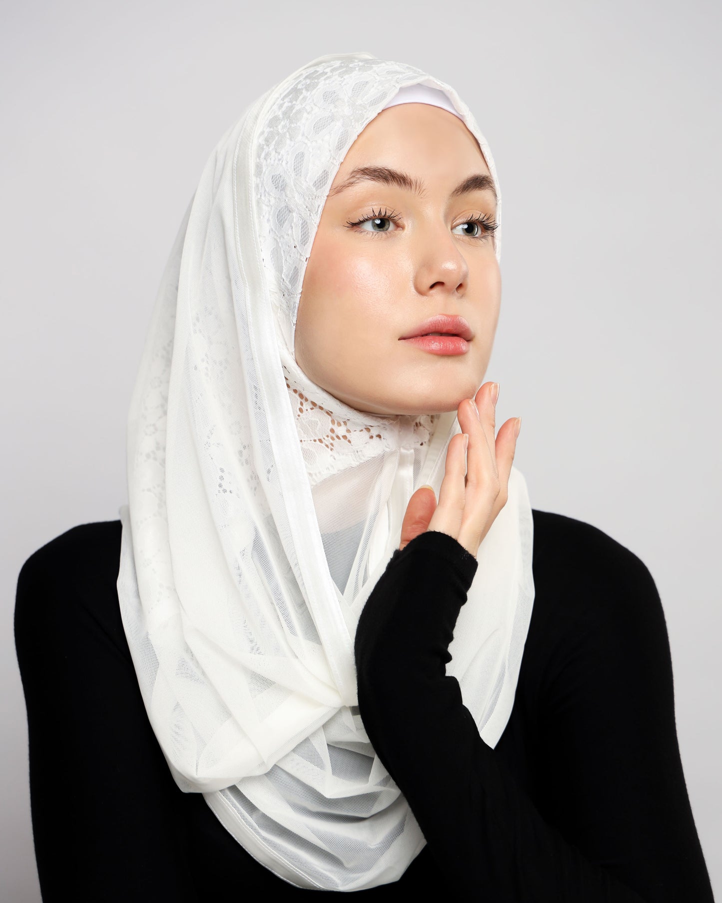 Lace Ready made Hijab