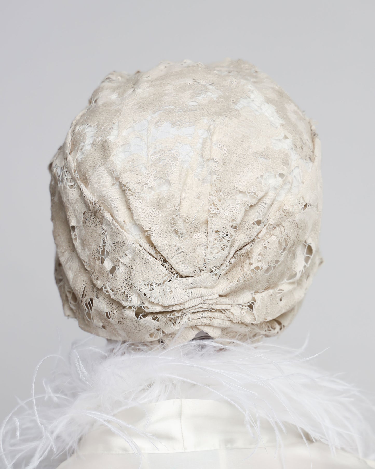 Bridal Sequined Lace Turban