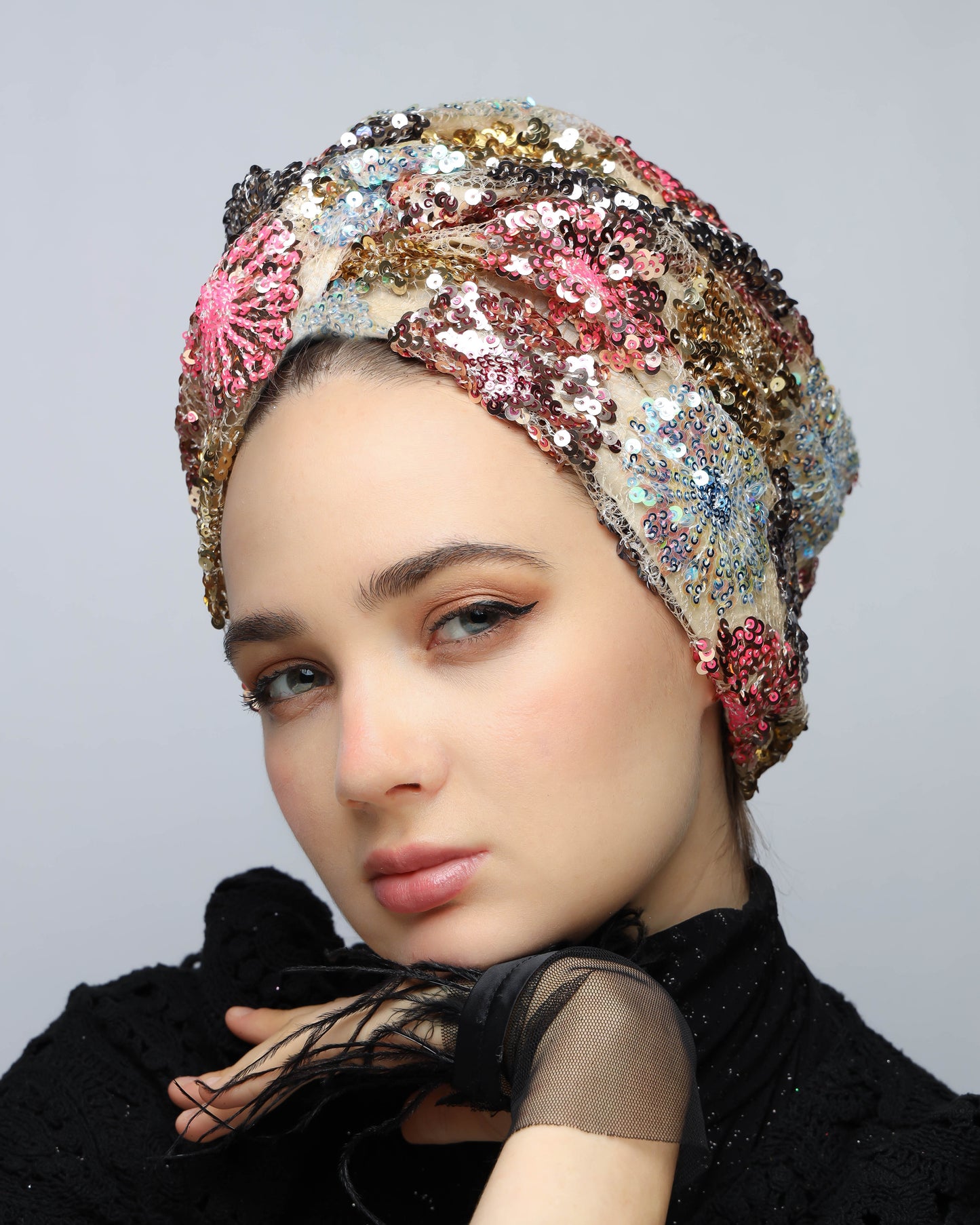 Flowers Sequin Turban