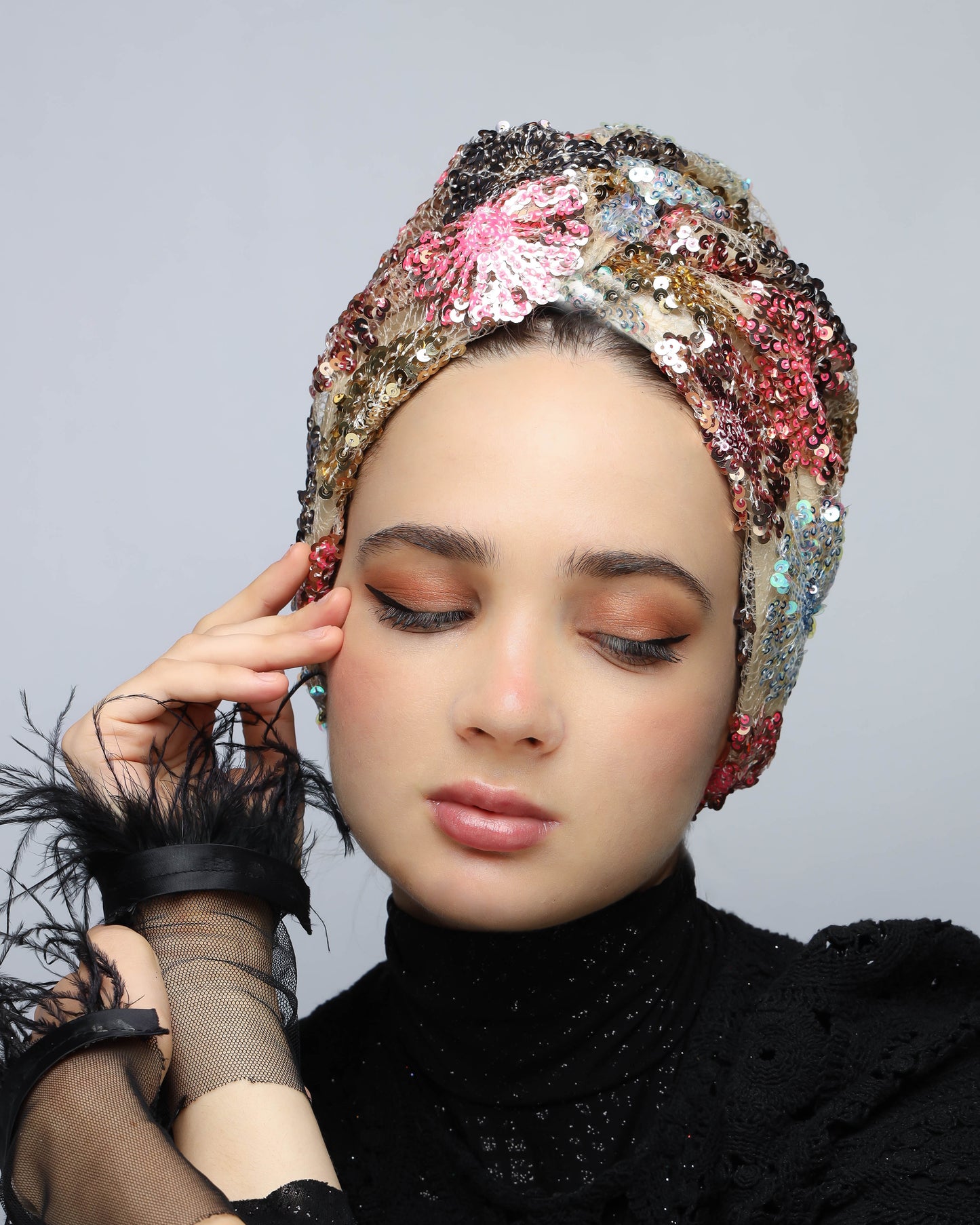 Flowers Sequin Turban