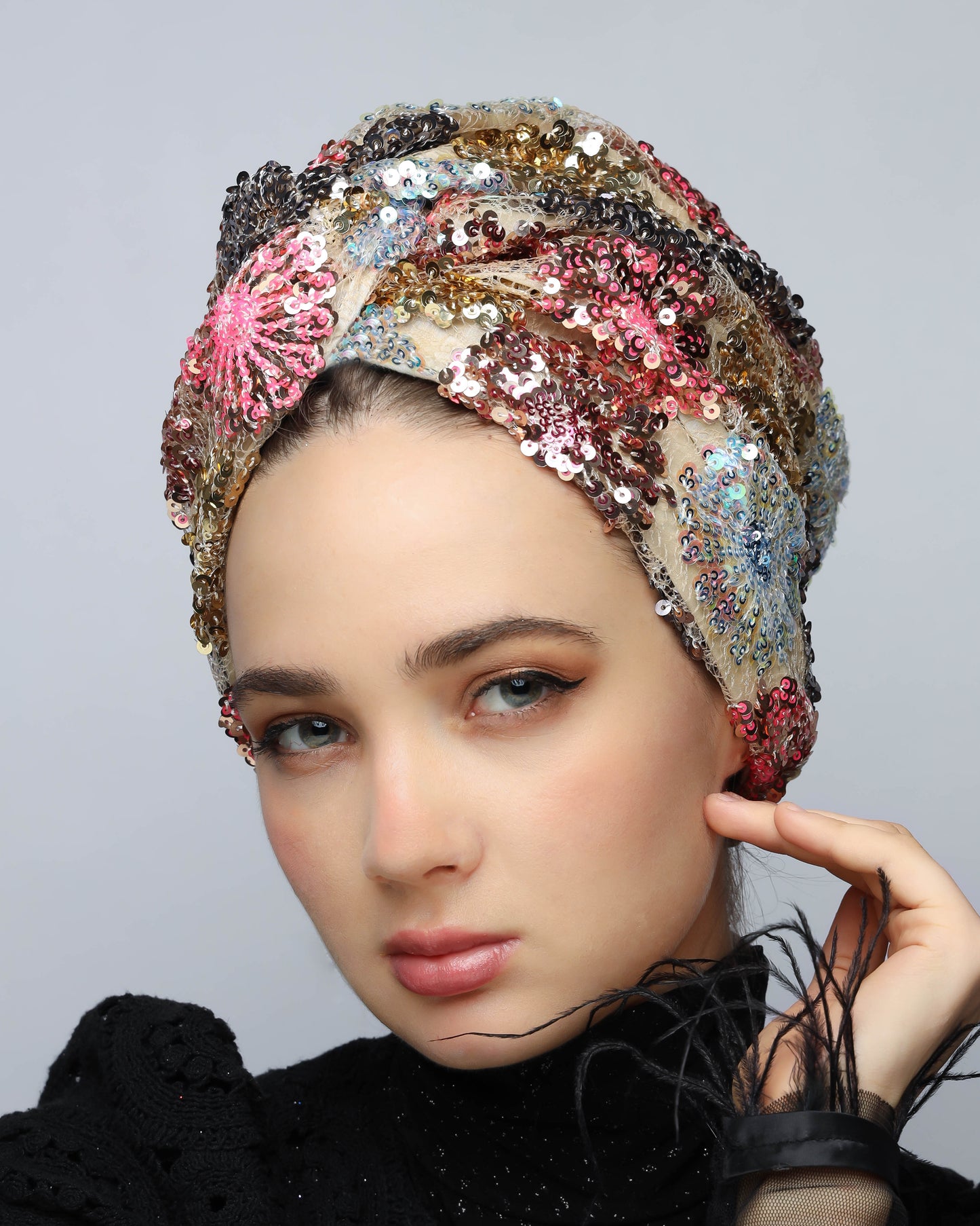 Flowers Sequin Turban