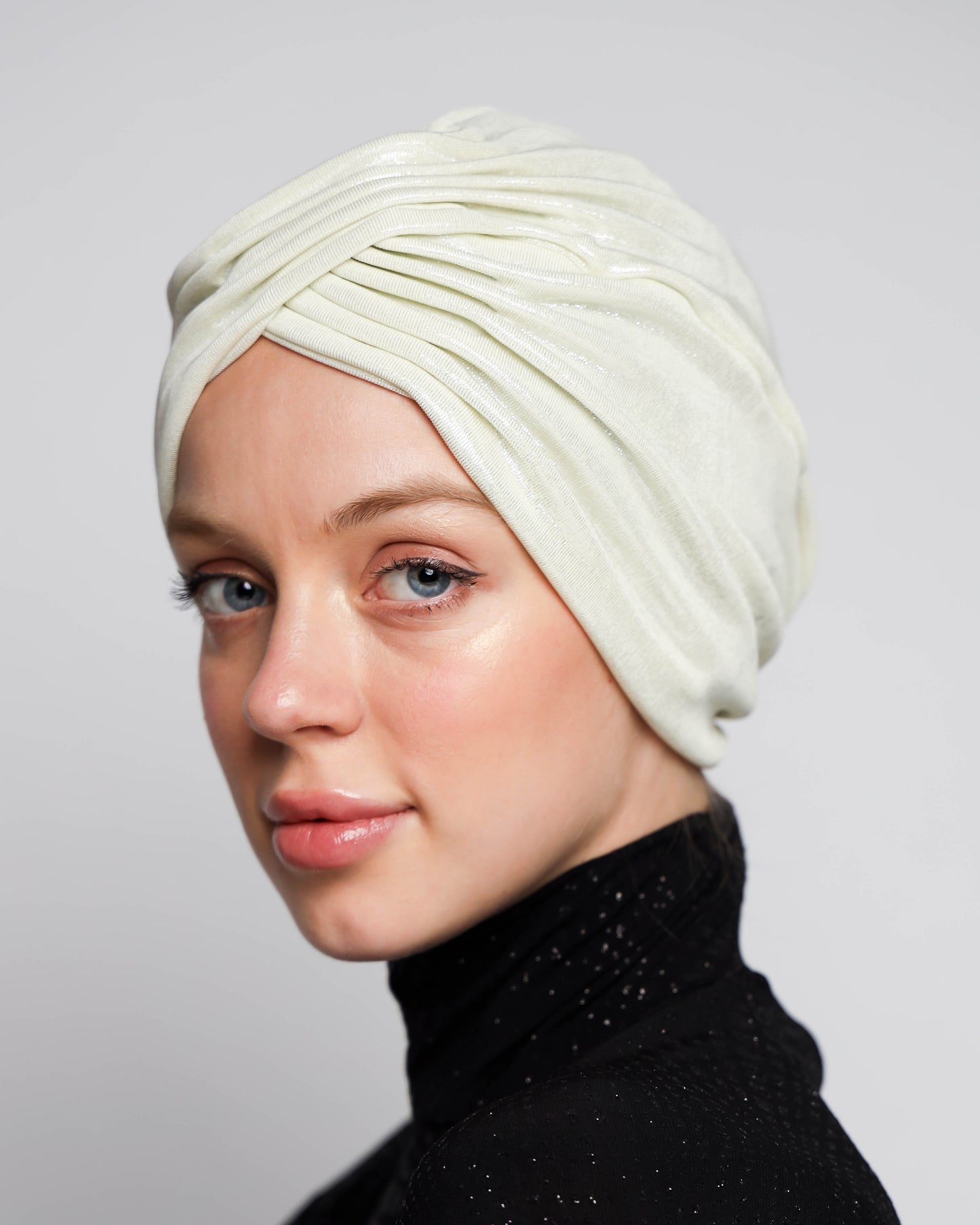 Metallic Pleats Turban