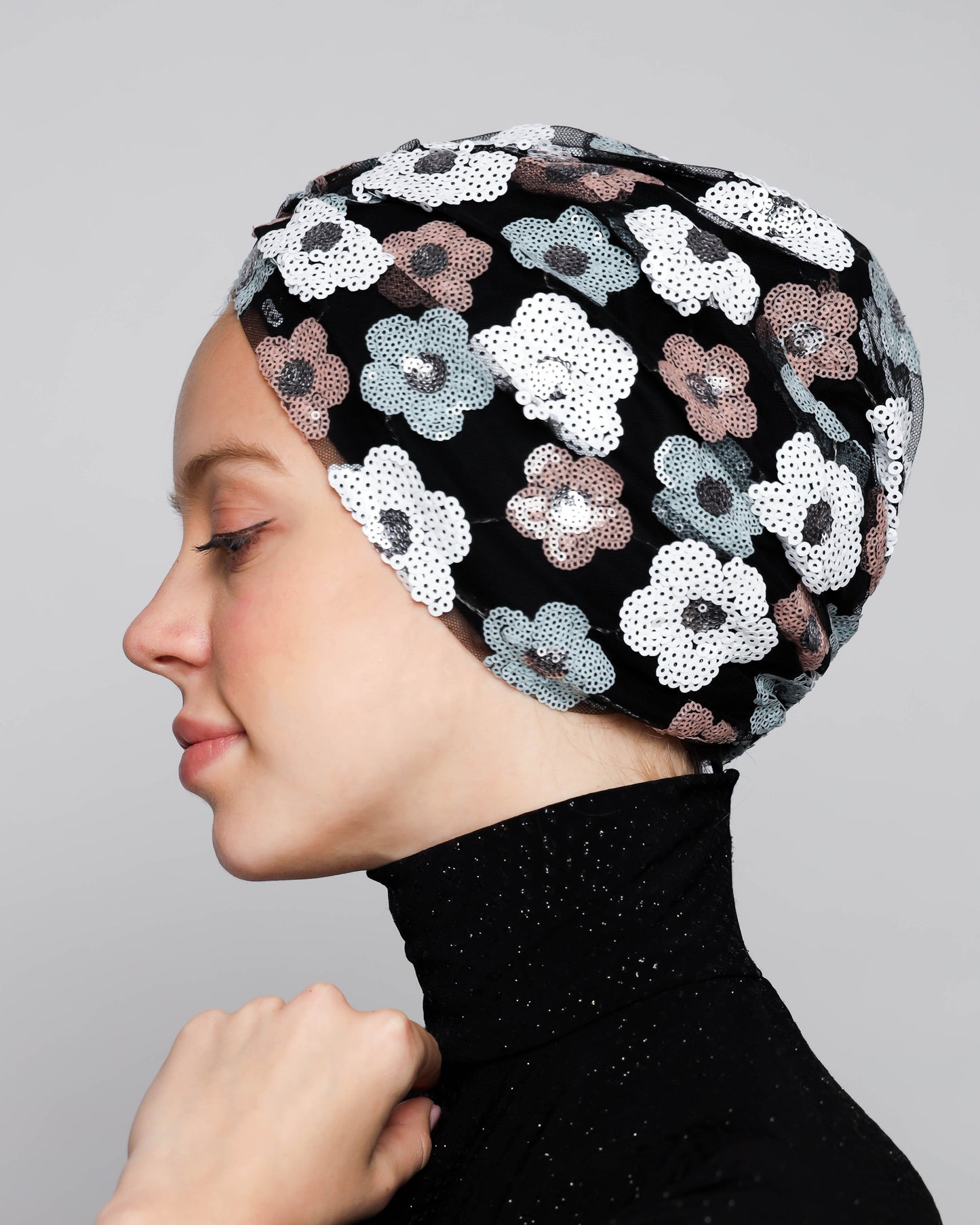 Floral Sequin Turban