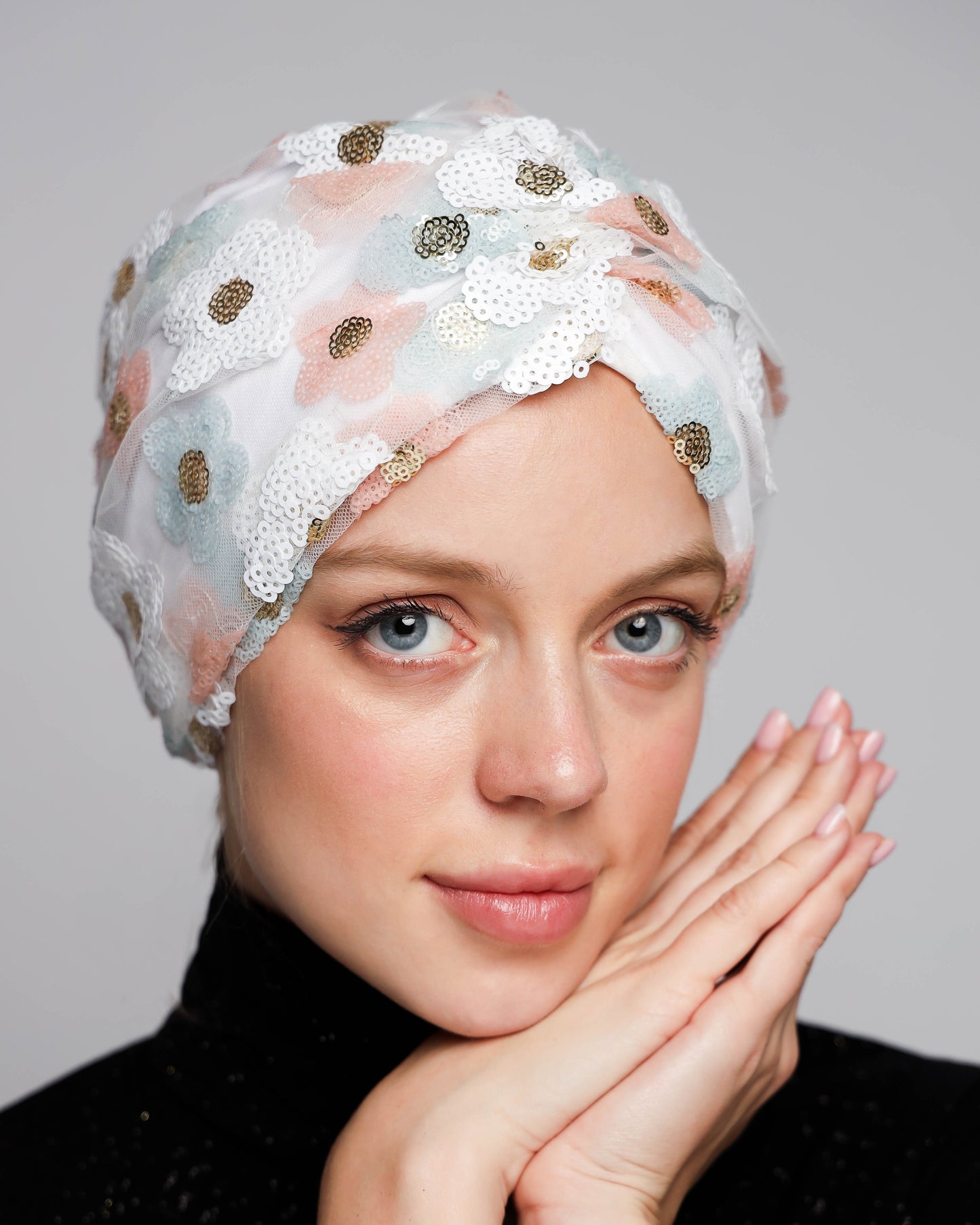 Floral Sequin Turban