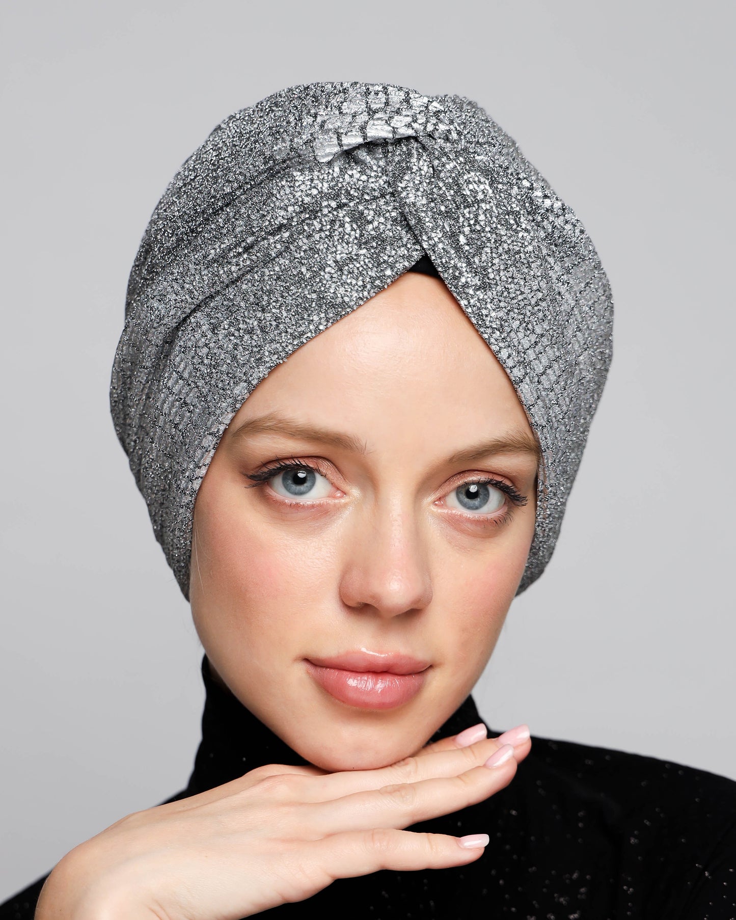 Metallic Plisse Turban