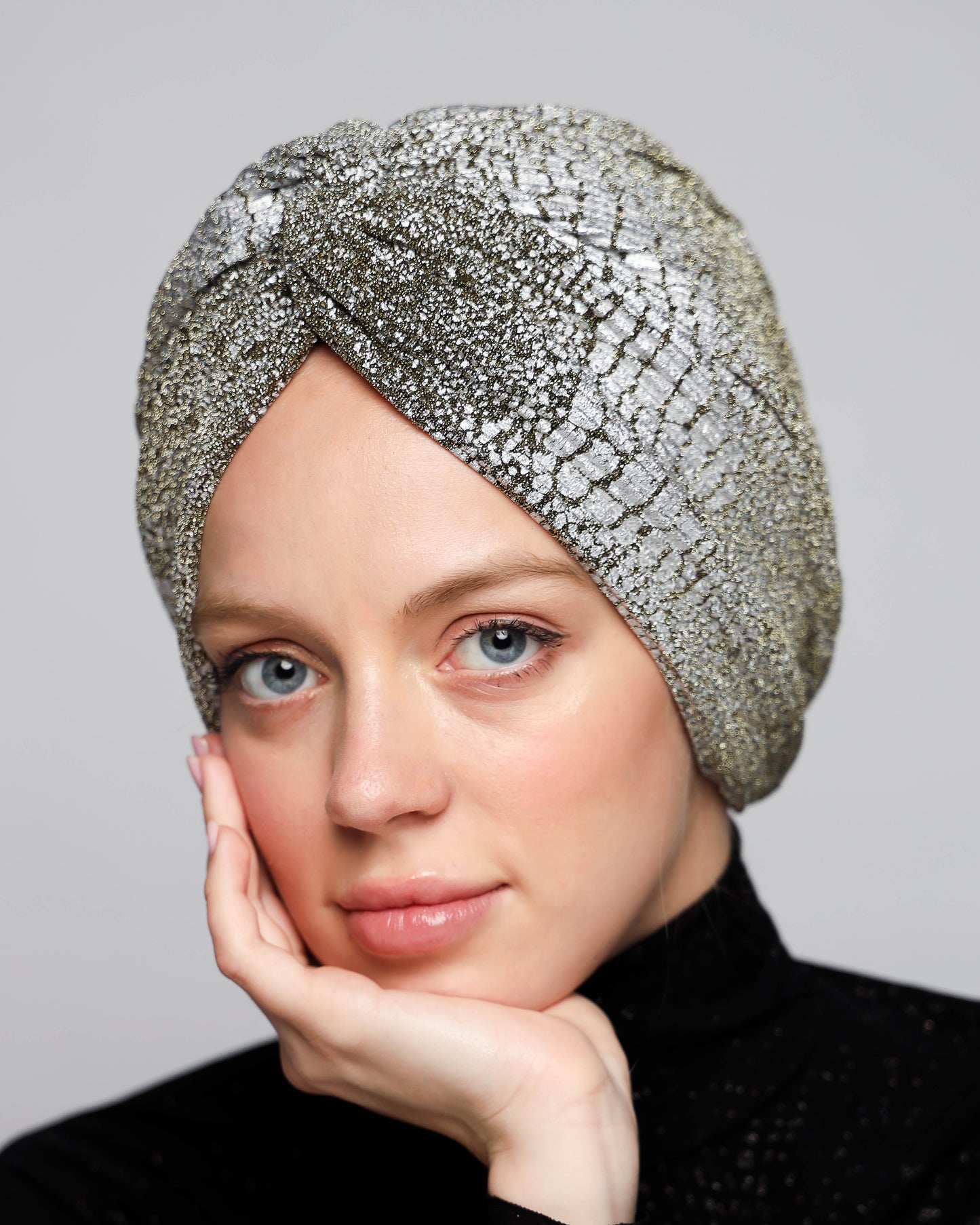 Metallic Plisse Turban
