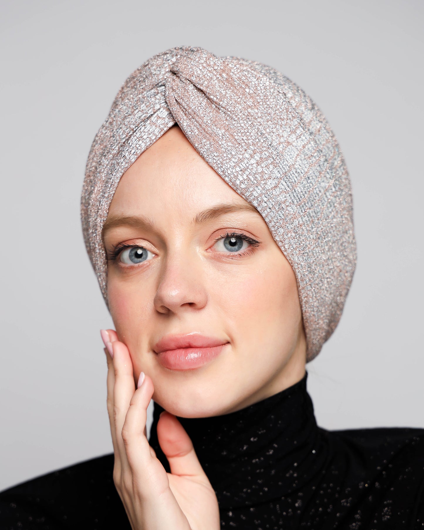 Metallic Plisse Turban