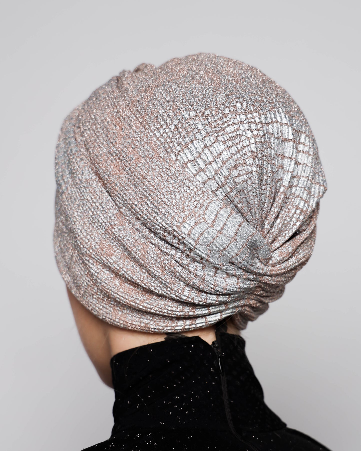 Metallic Plisse Turban