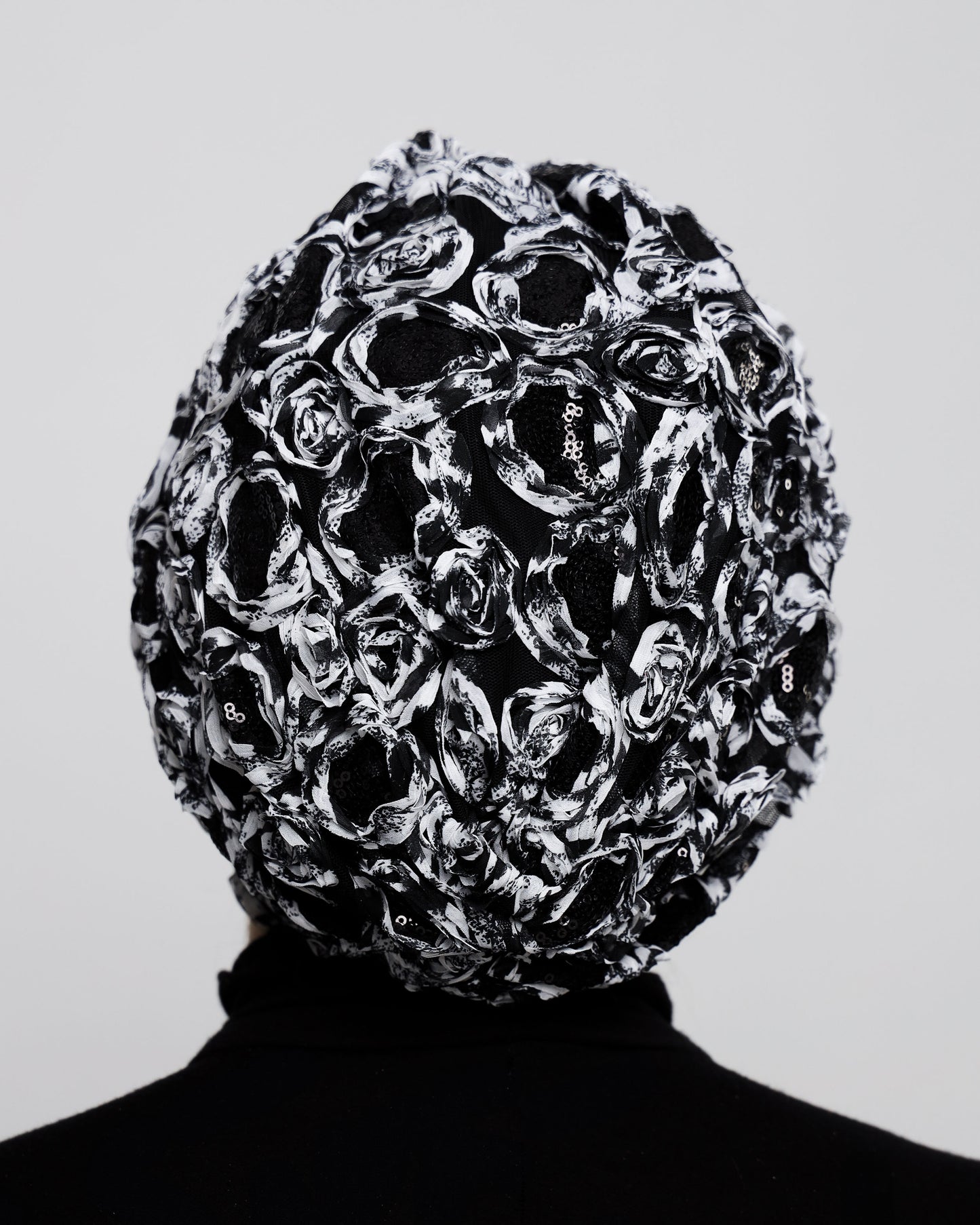 Black & White Sequin Turban