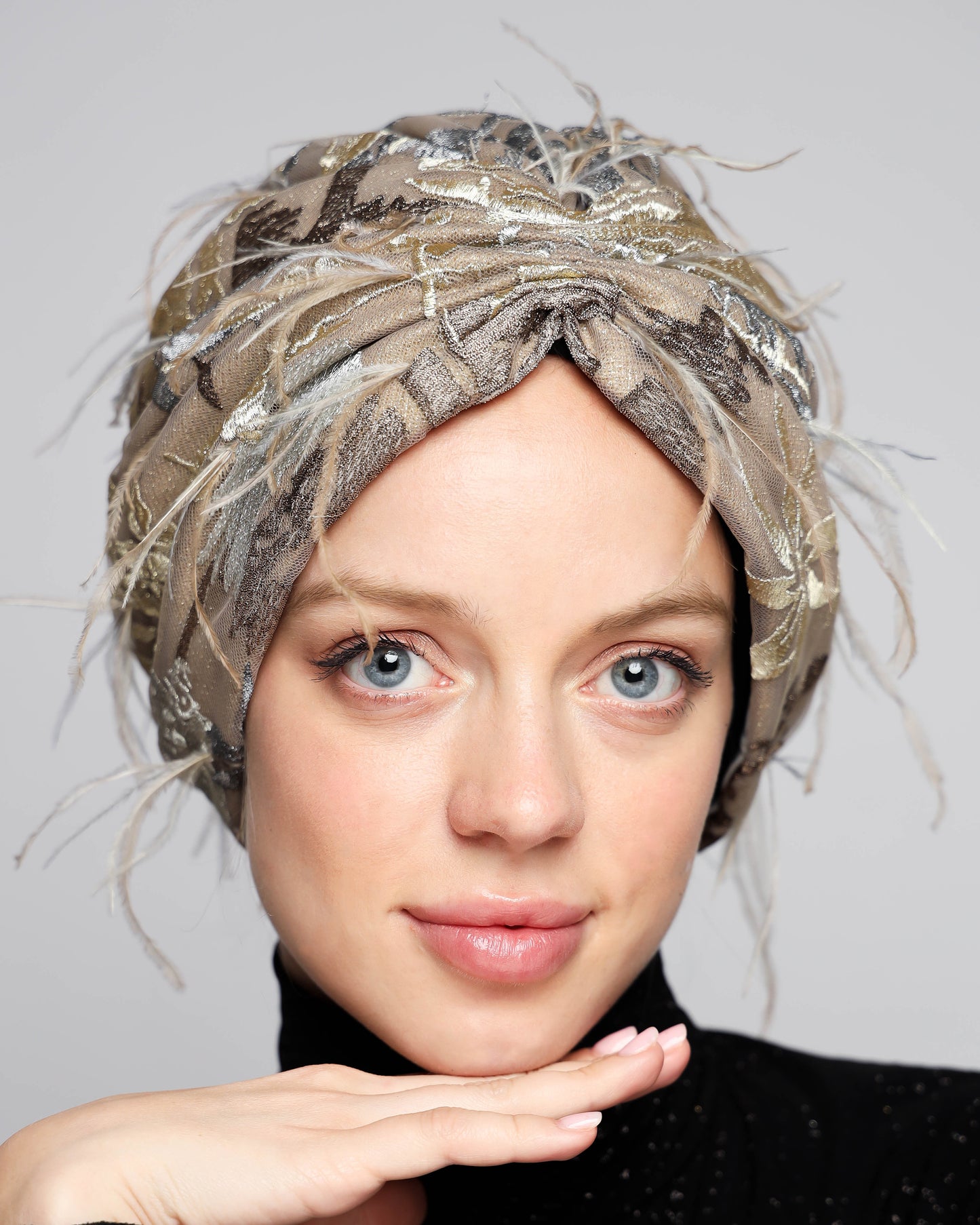 Golden Feathery Turban