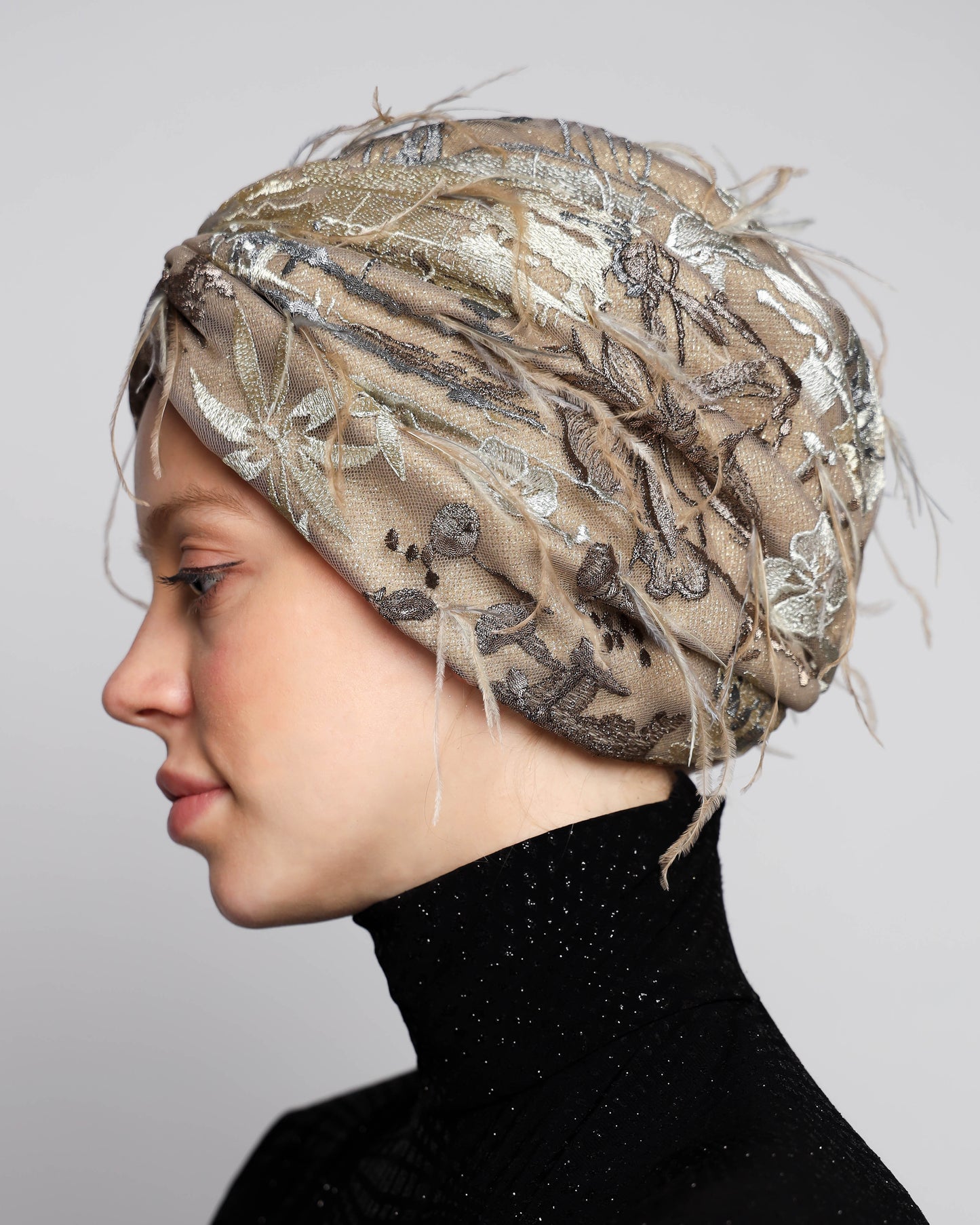 Golden Feathery Turban