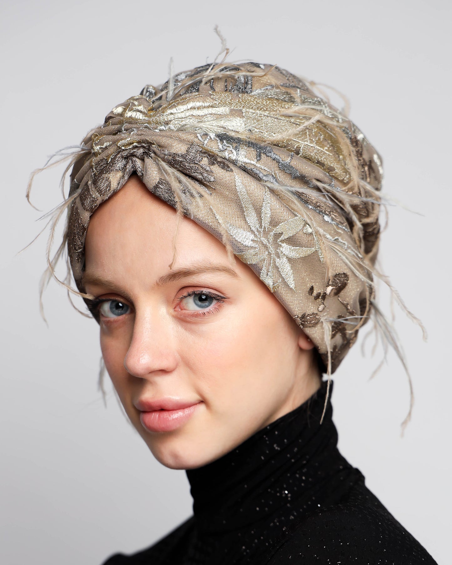 Golden Feathery Turban