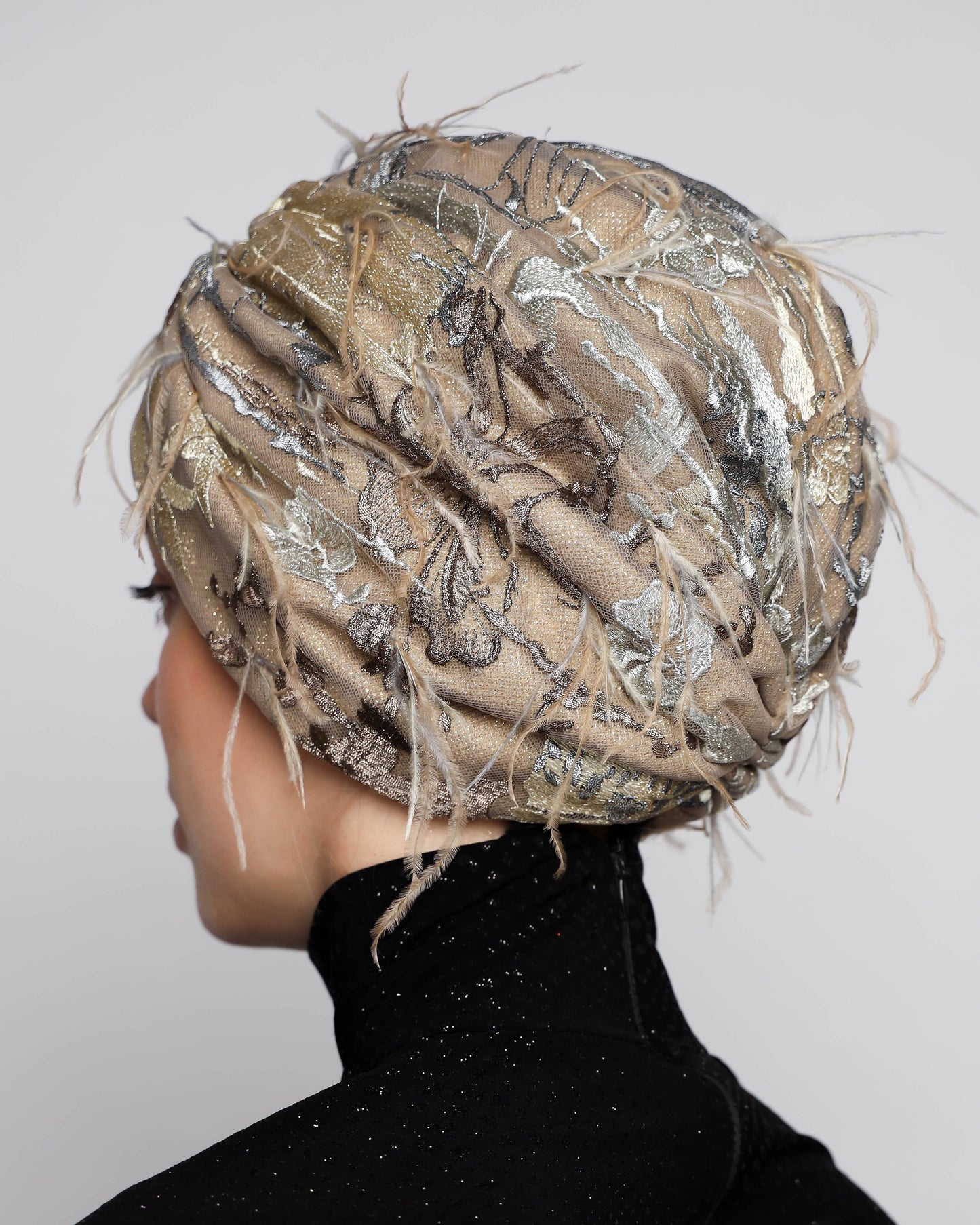 Golden Feathery Turban