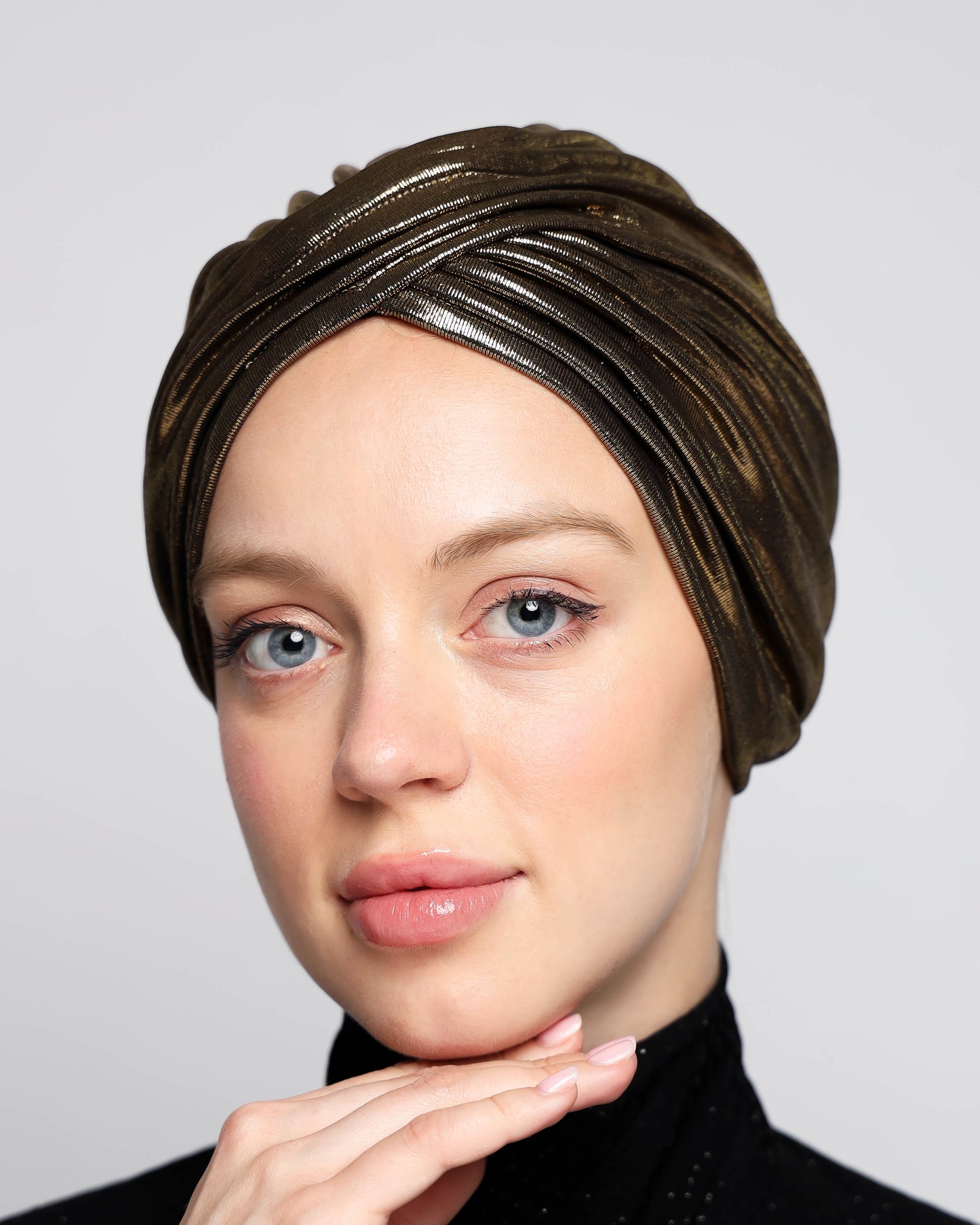 Metallic Pleats Turban