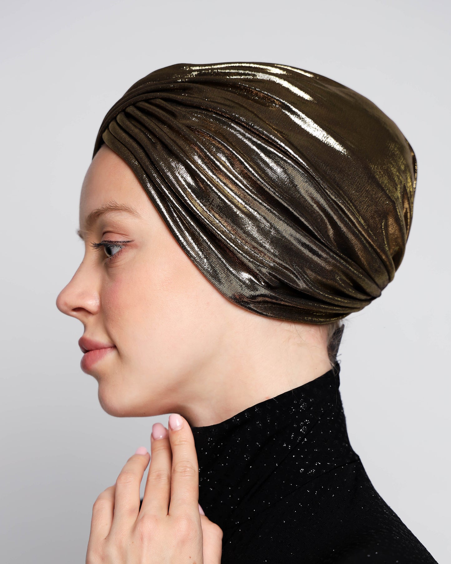 Metallic Pleats Turban