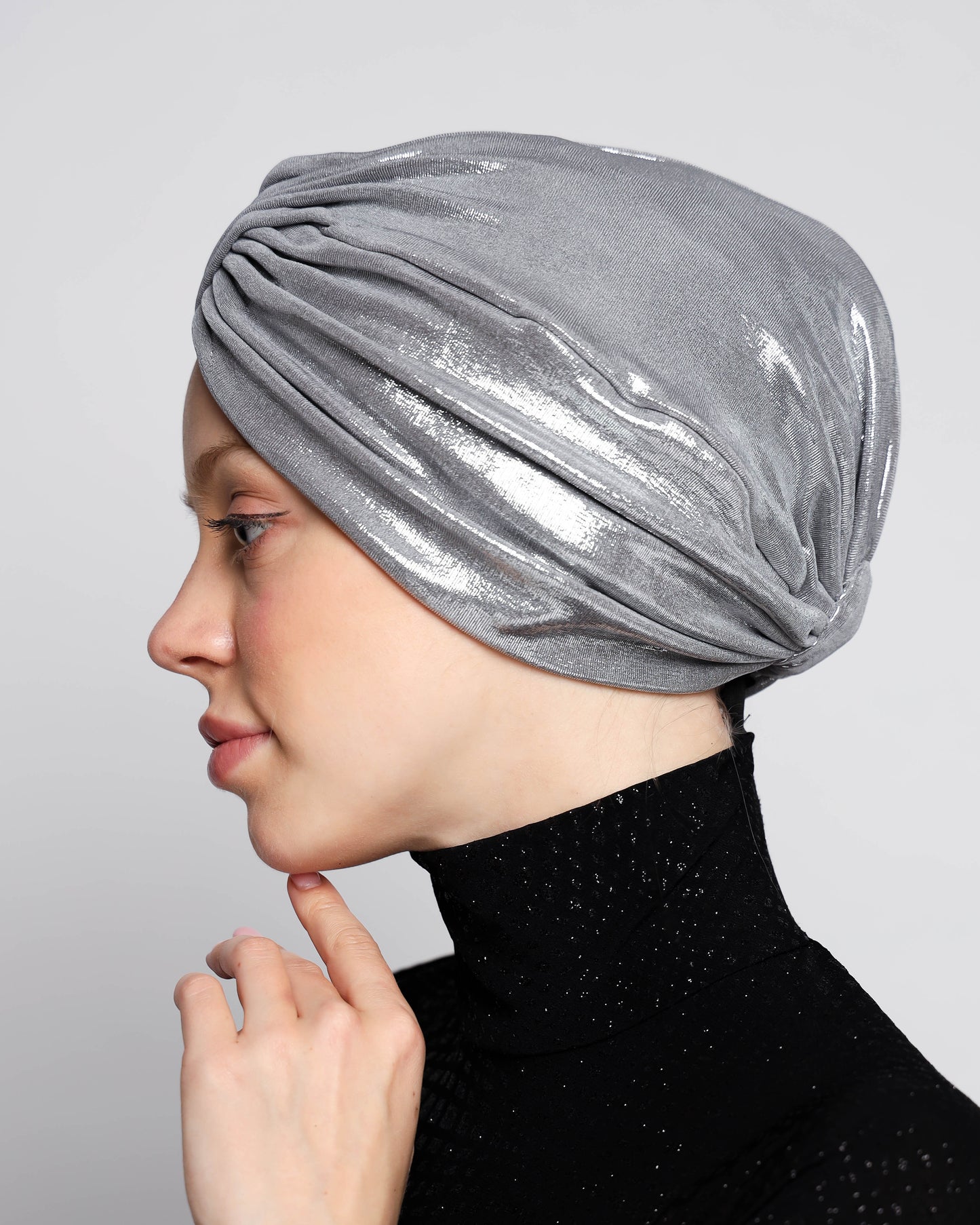 Metallic Pleats Turban