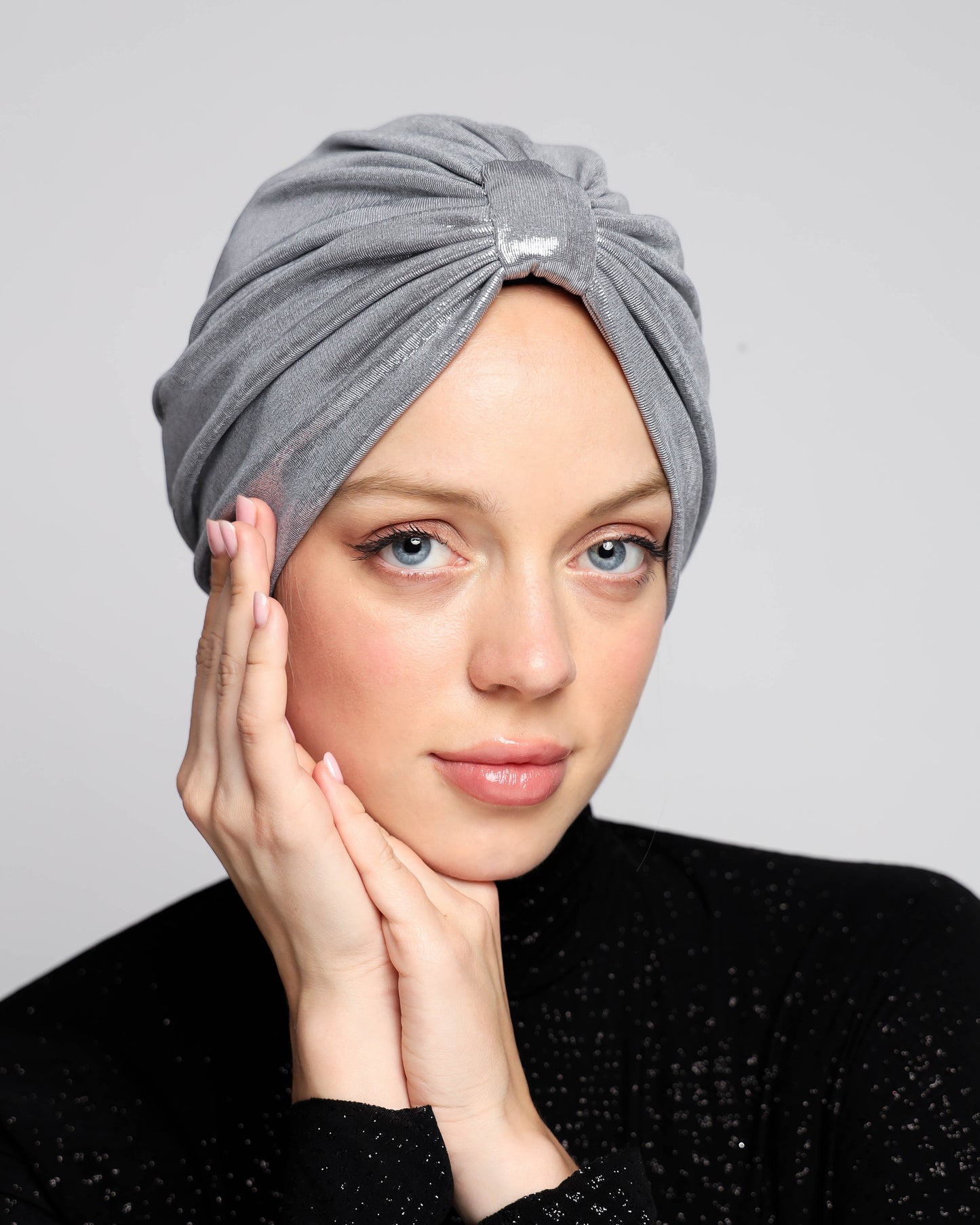 Metallic Pleats Turban