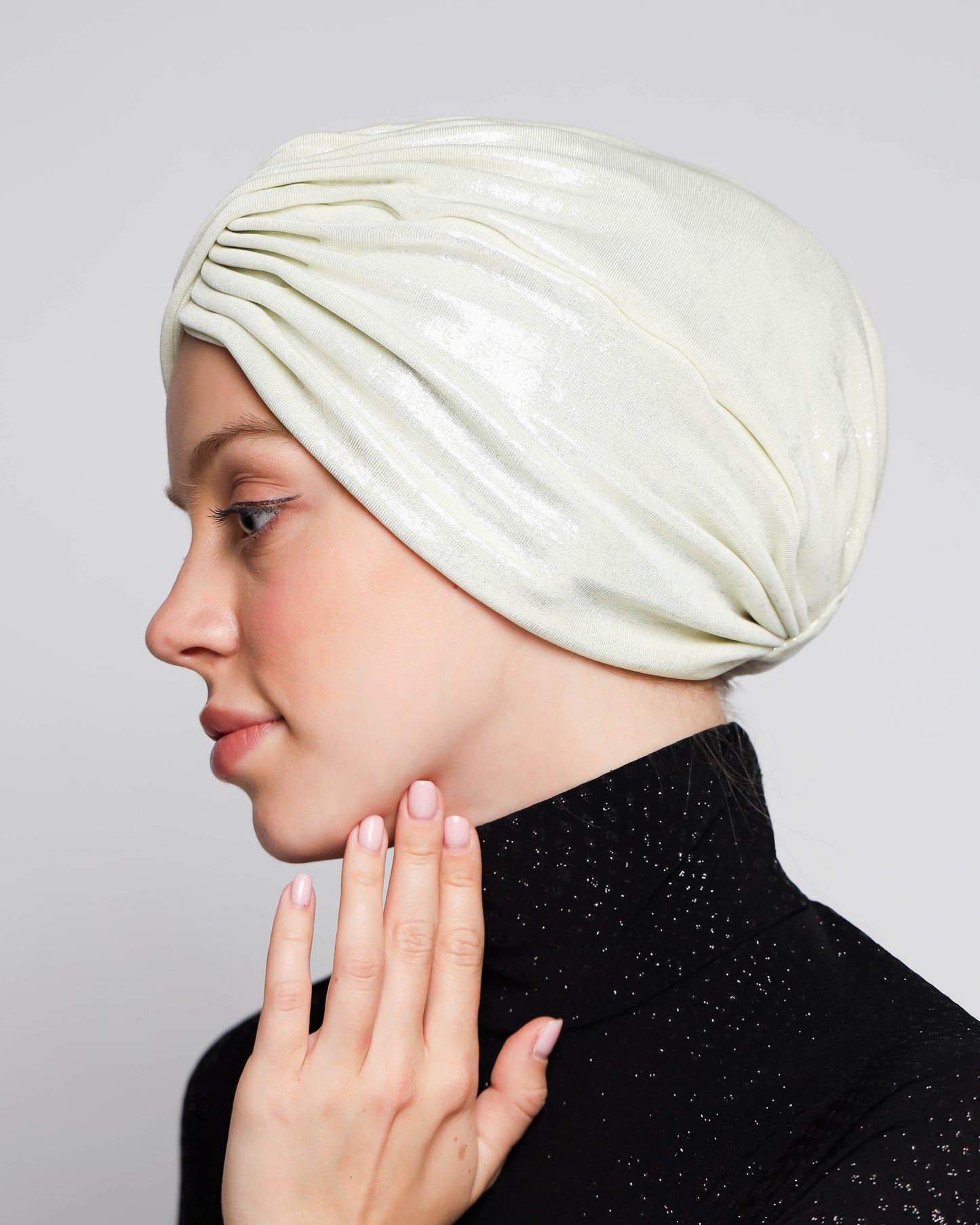 Metallic Pleats Turban