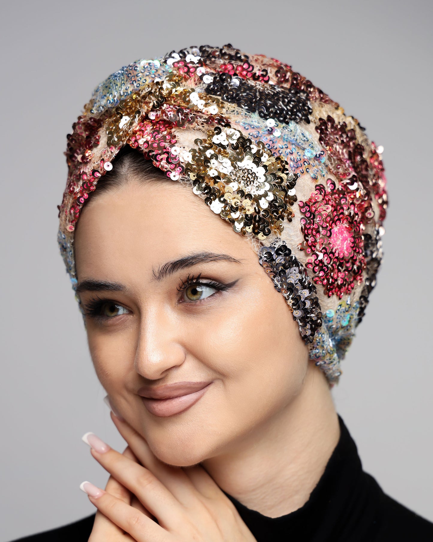 Flowers Sequin Turban