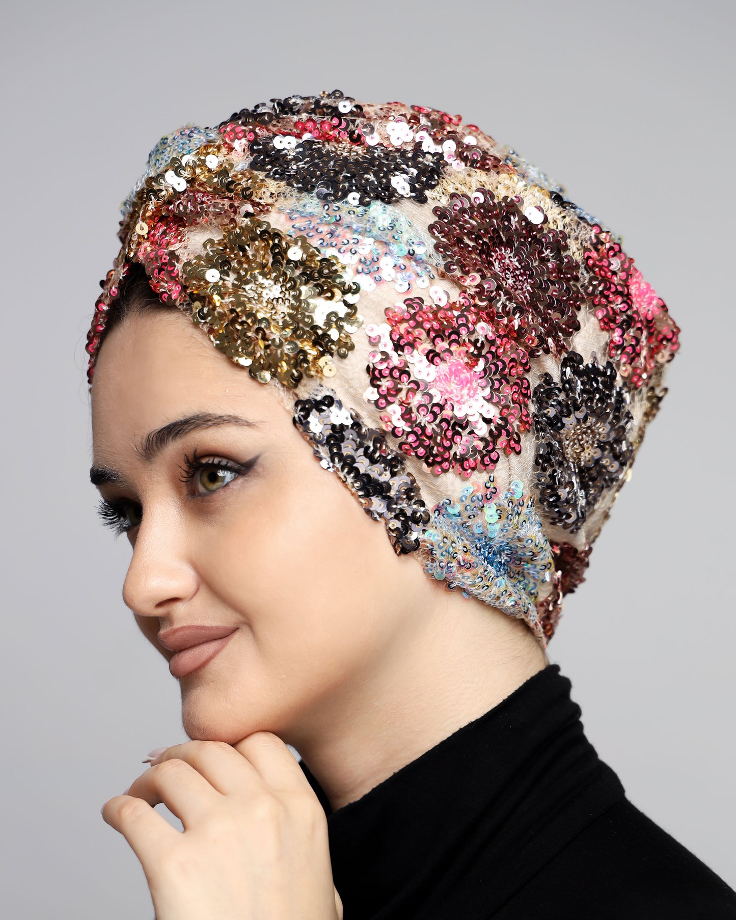 Flowers Sequin Turban