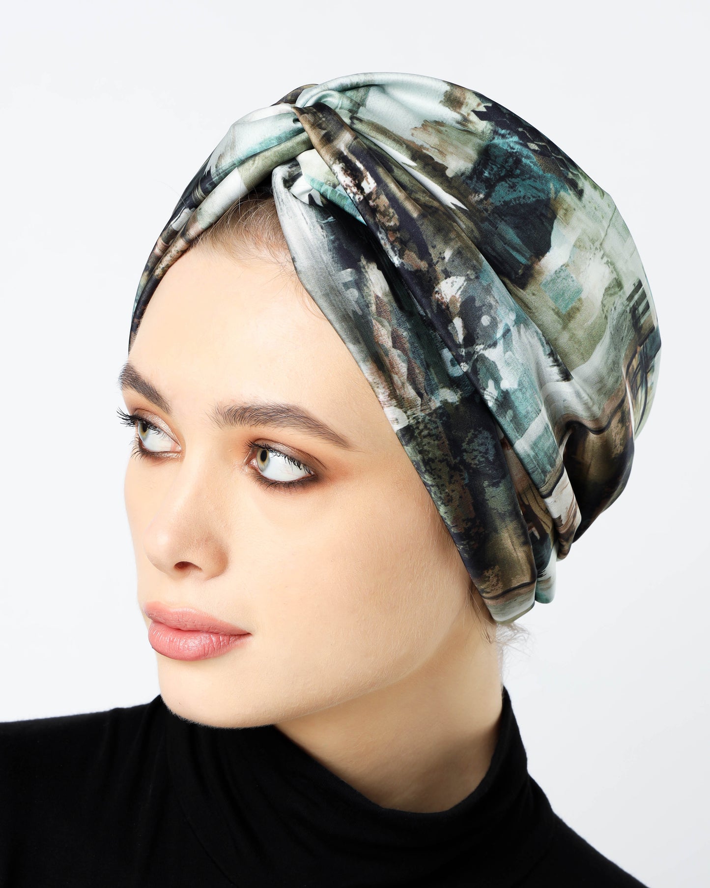 Dramatic Twisted Satin Turban