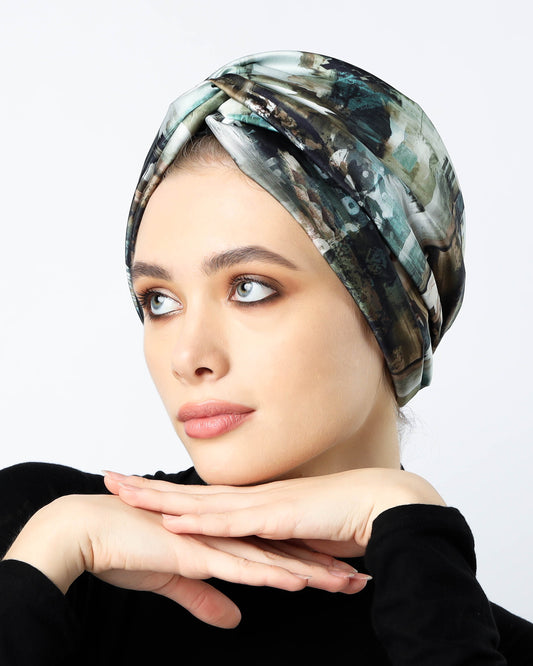 Dramatic Twisted Satin Turban