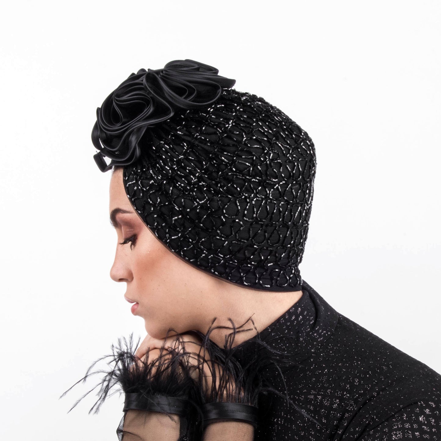 Ruffles Beading Turban