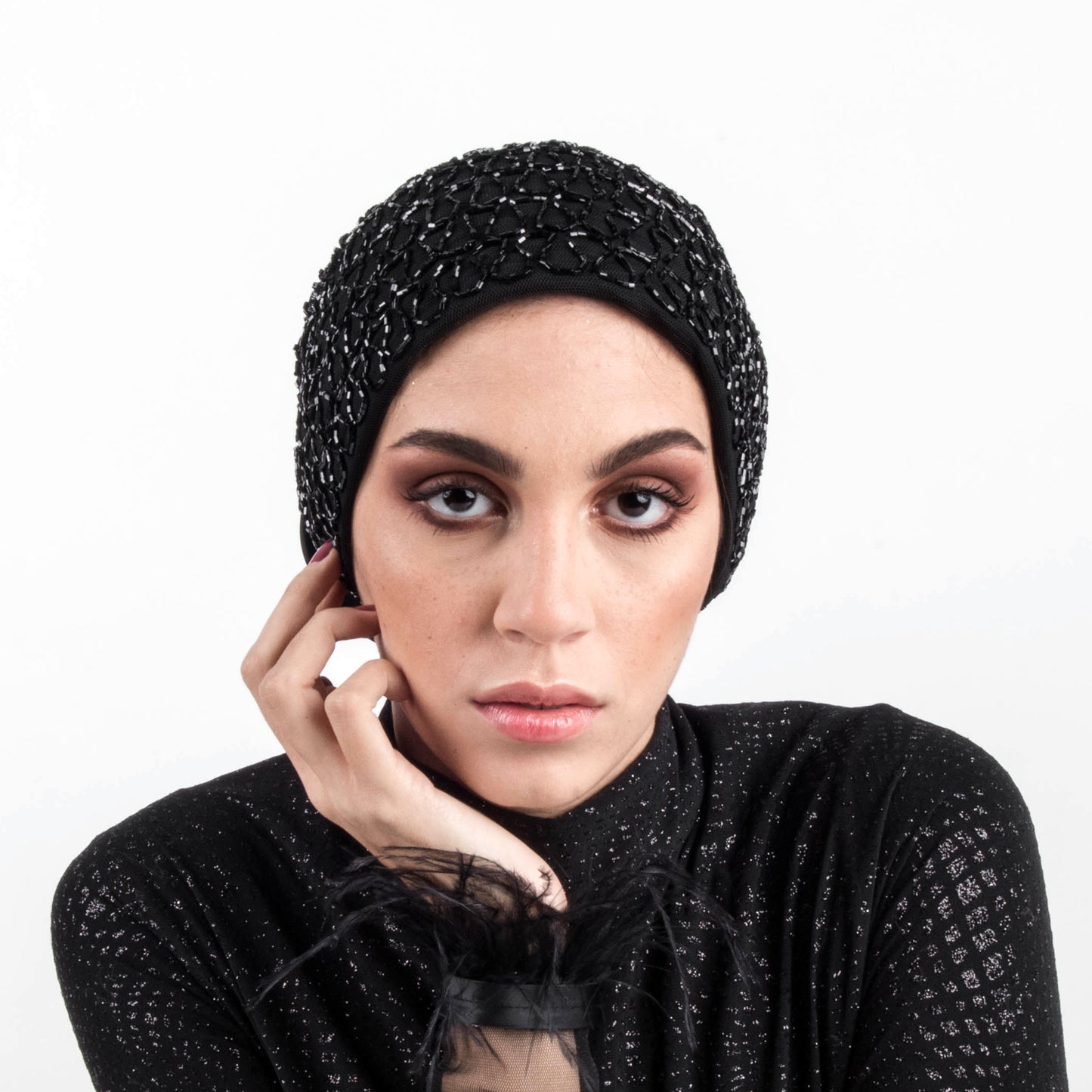 Ruffles Beading Turban