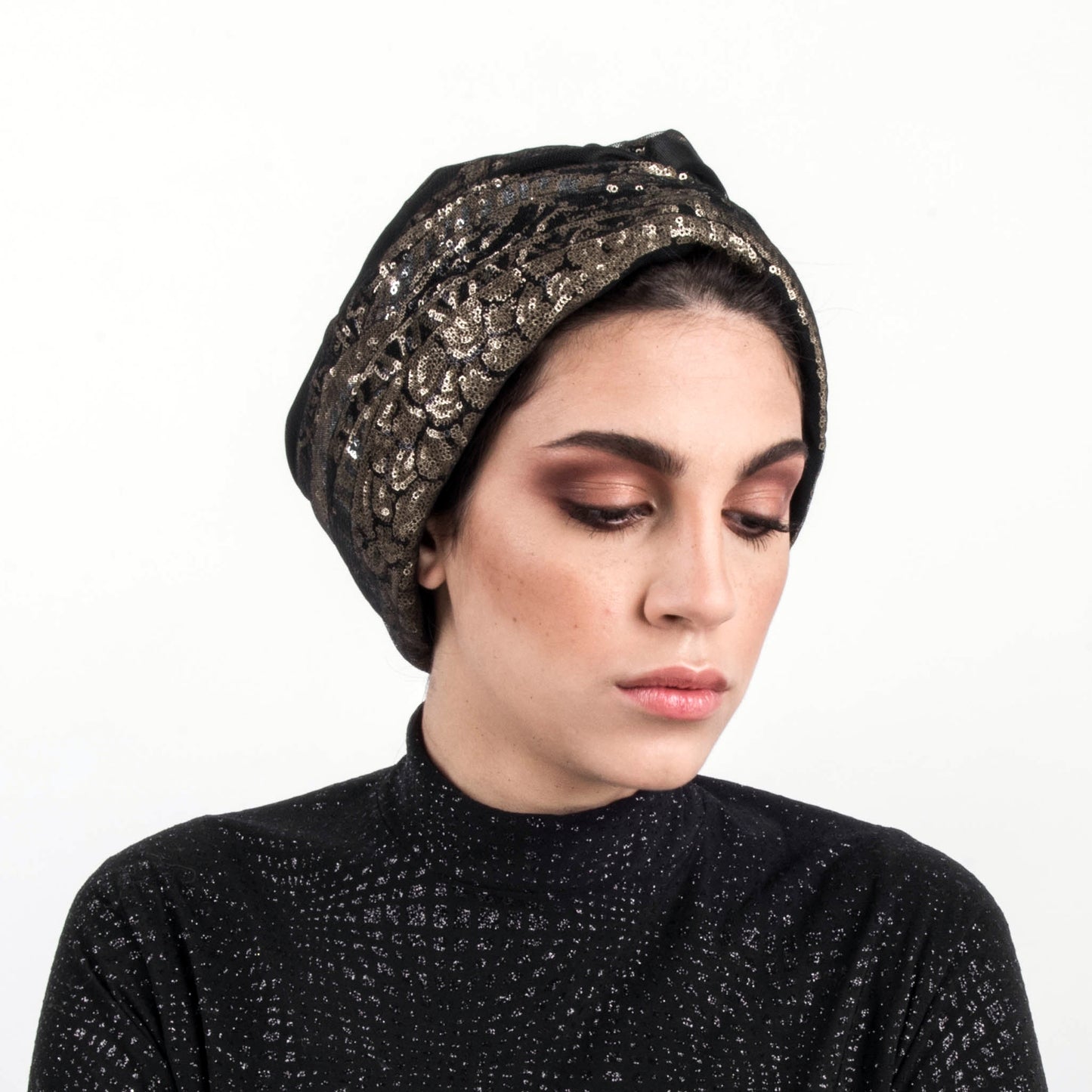 Golden Nebula Sequin Turban