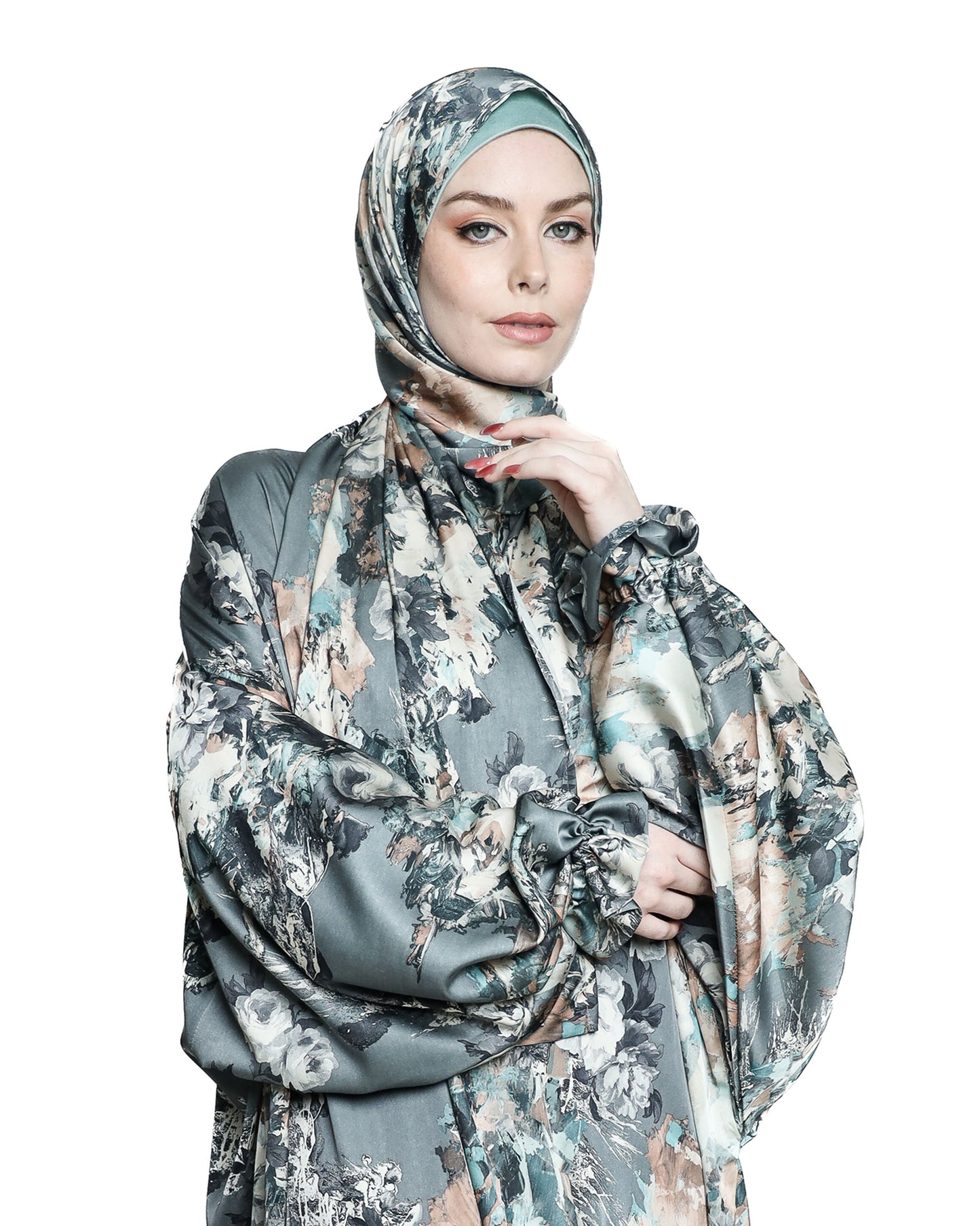 Floral Satin Praying Suits ( Isdal )