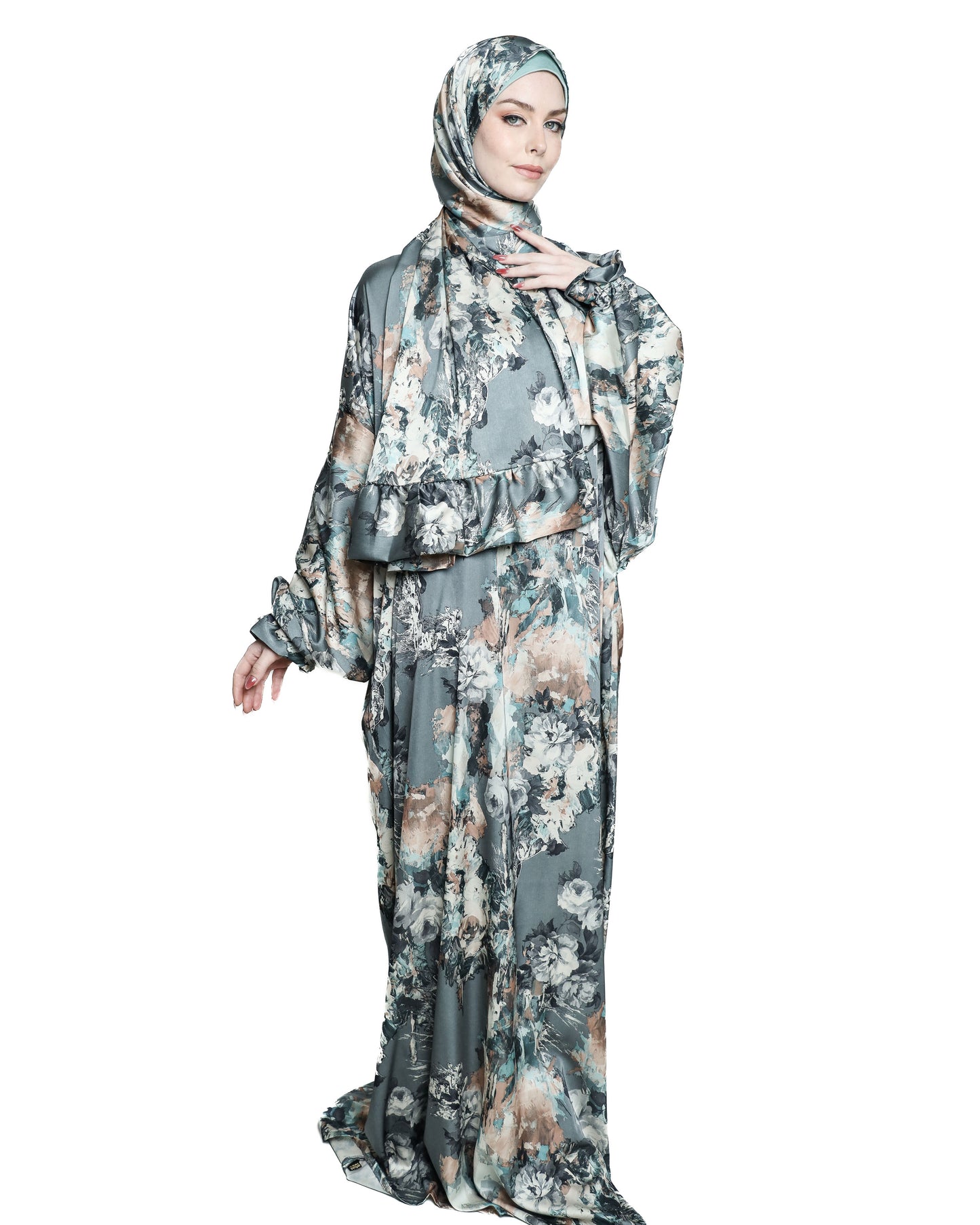 Floral Satin Praying Suits ( Isdal )