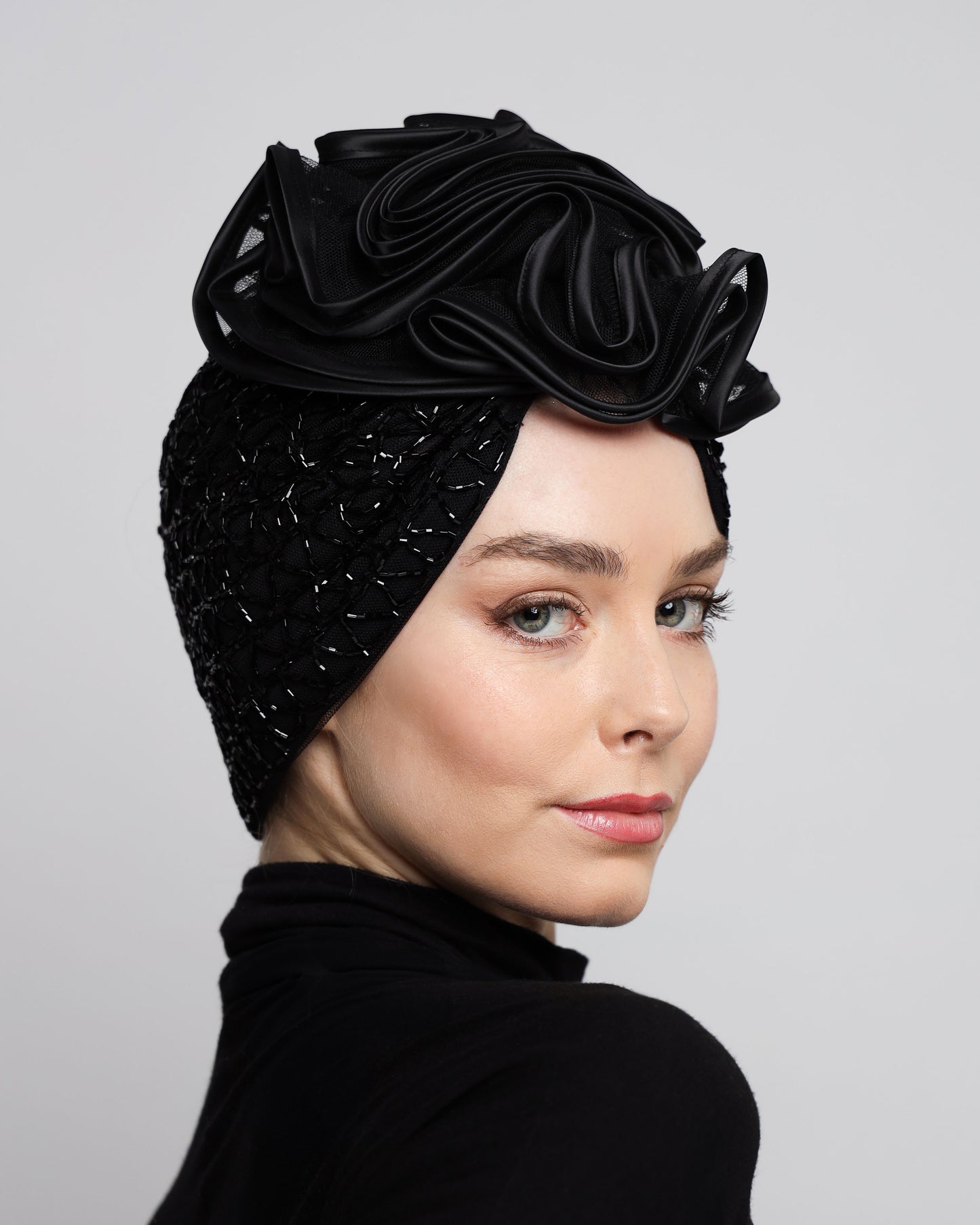 Ruffles Beading Turban