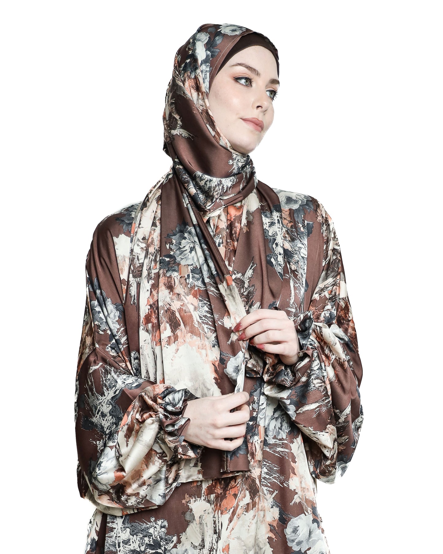 Floral Satin Praying Suits ( Isdal )