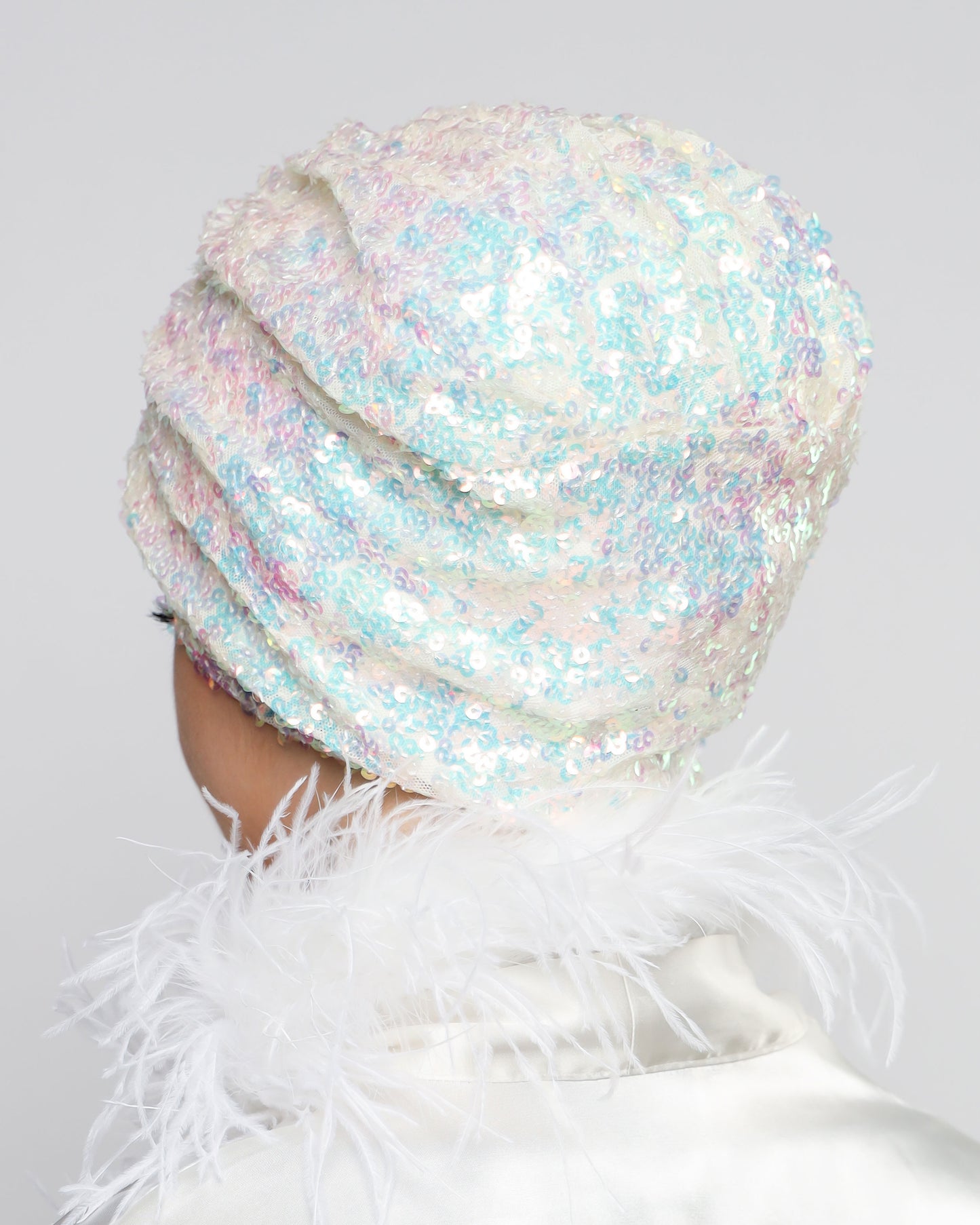 Bridal Rainbow Sequin Turban
