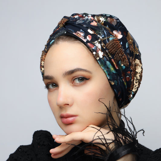 Festive Sequined Turban