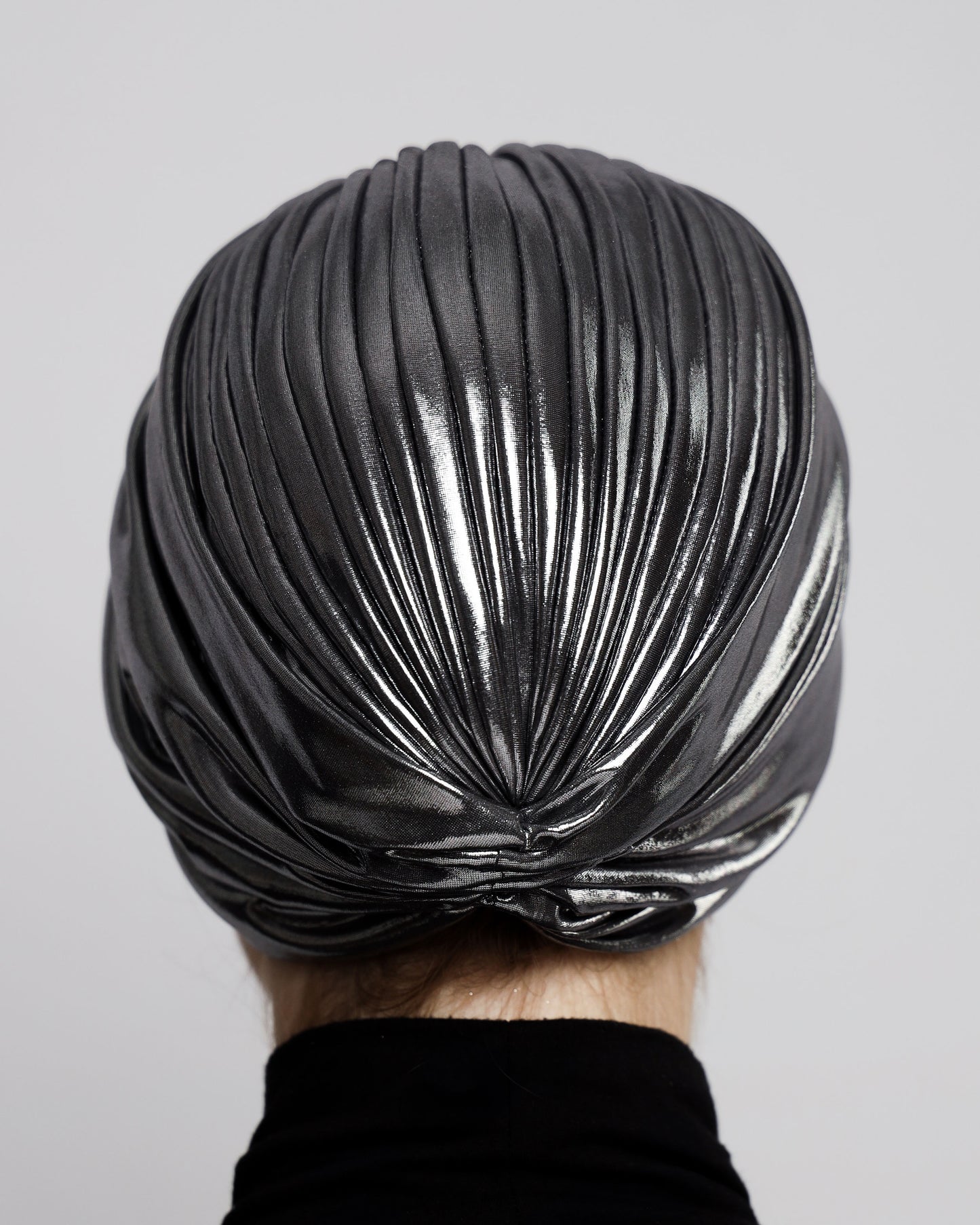 Metallic lame` twisted lines turban