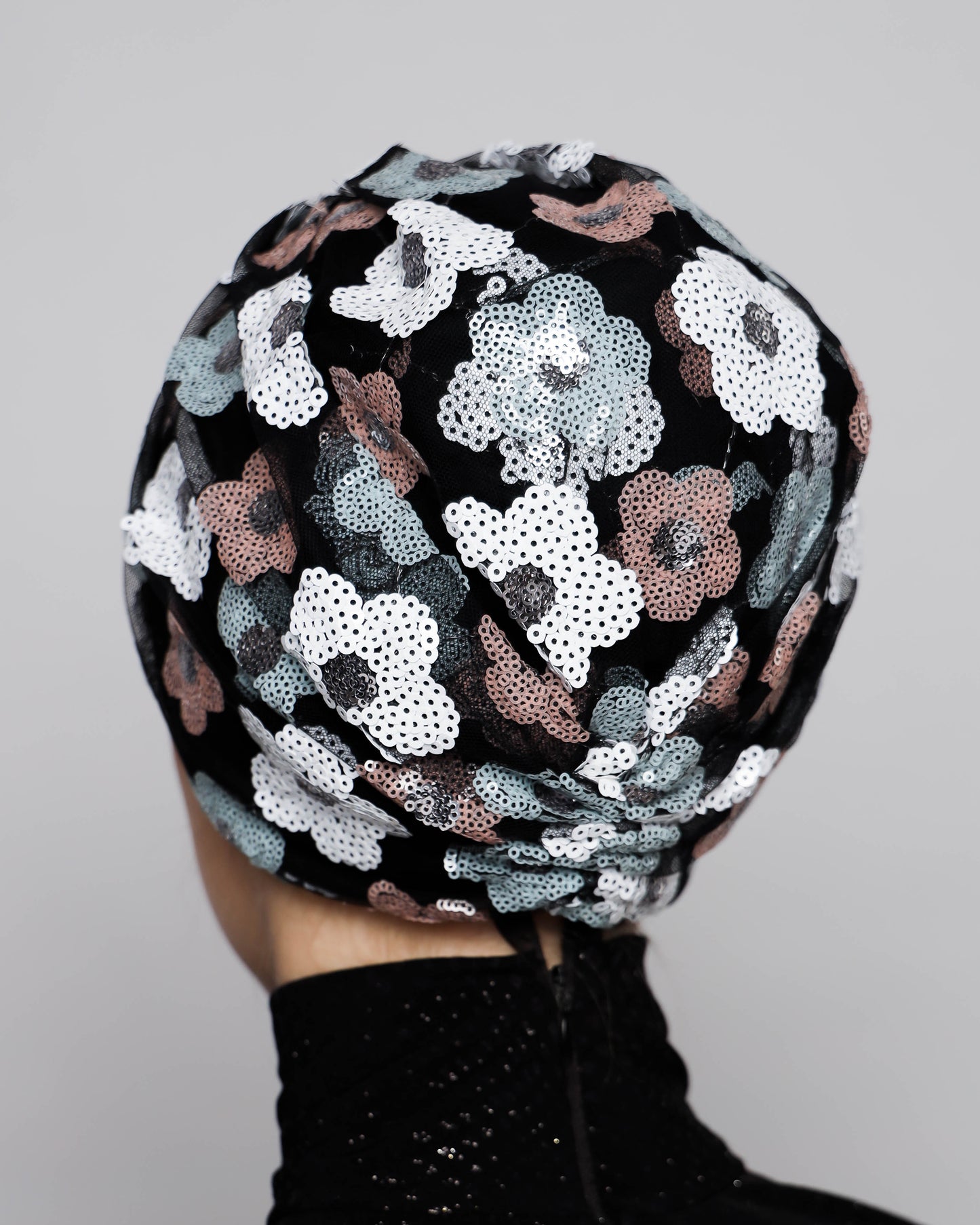 Floral Sequin Turban