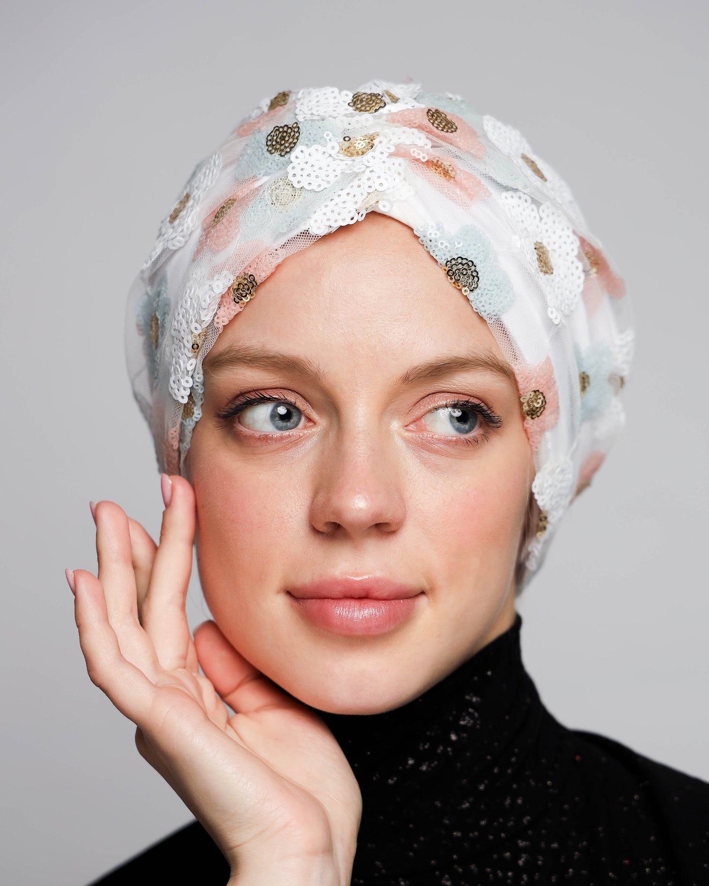 Floral Sequin Turban