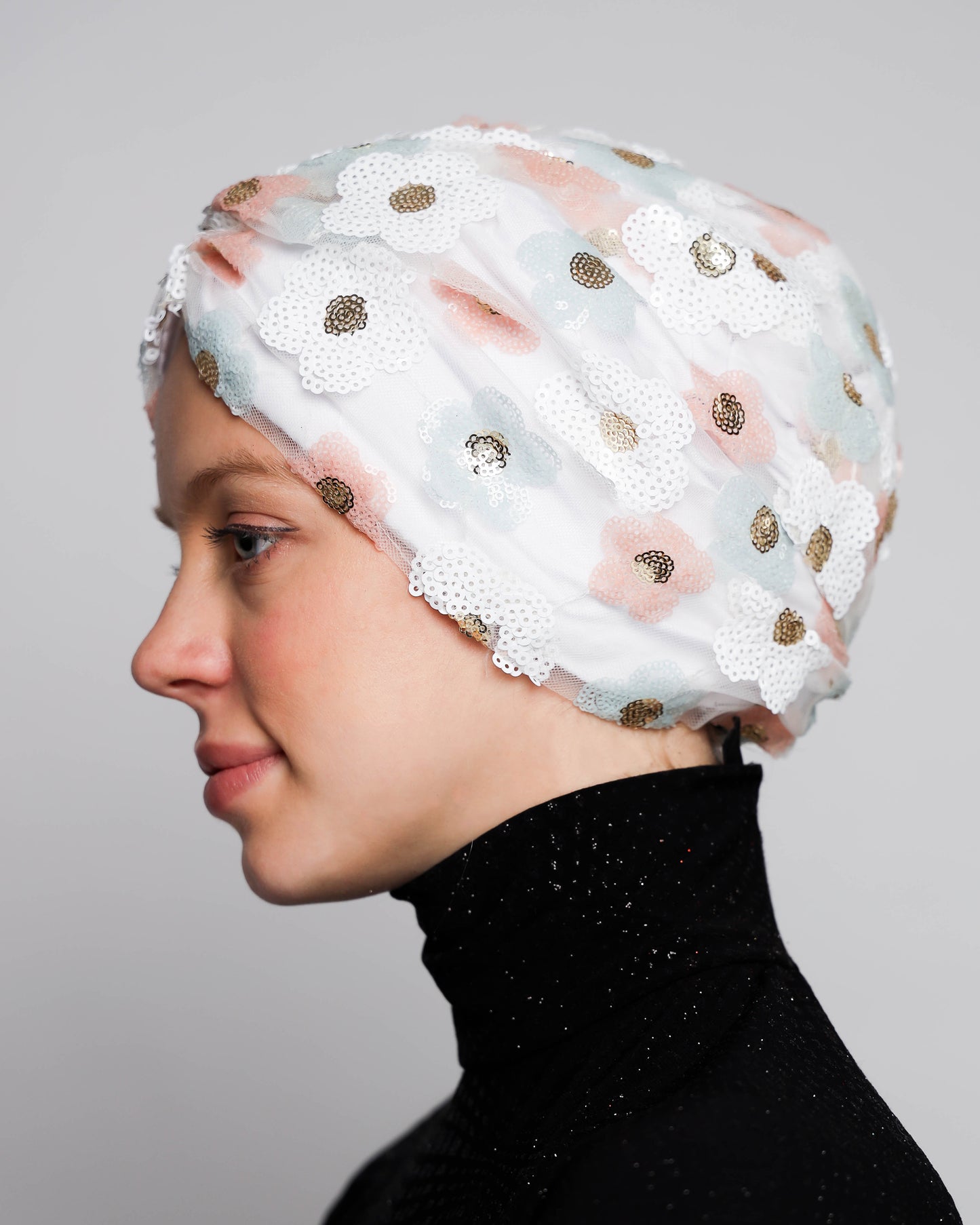 Floral Sequin Turban