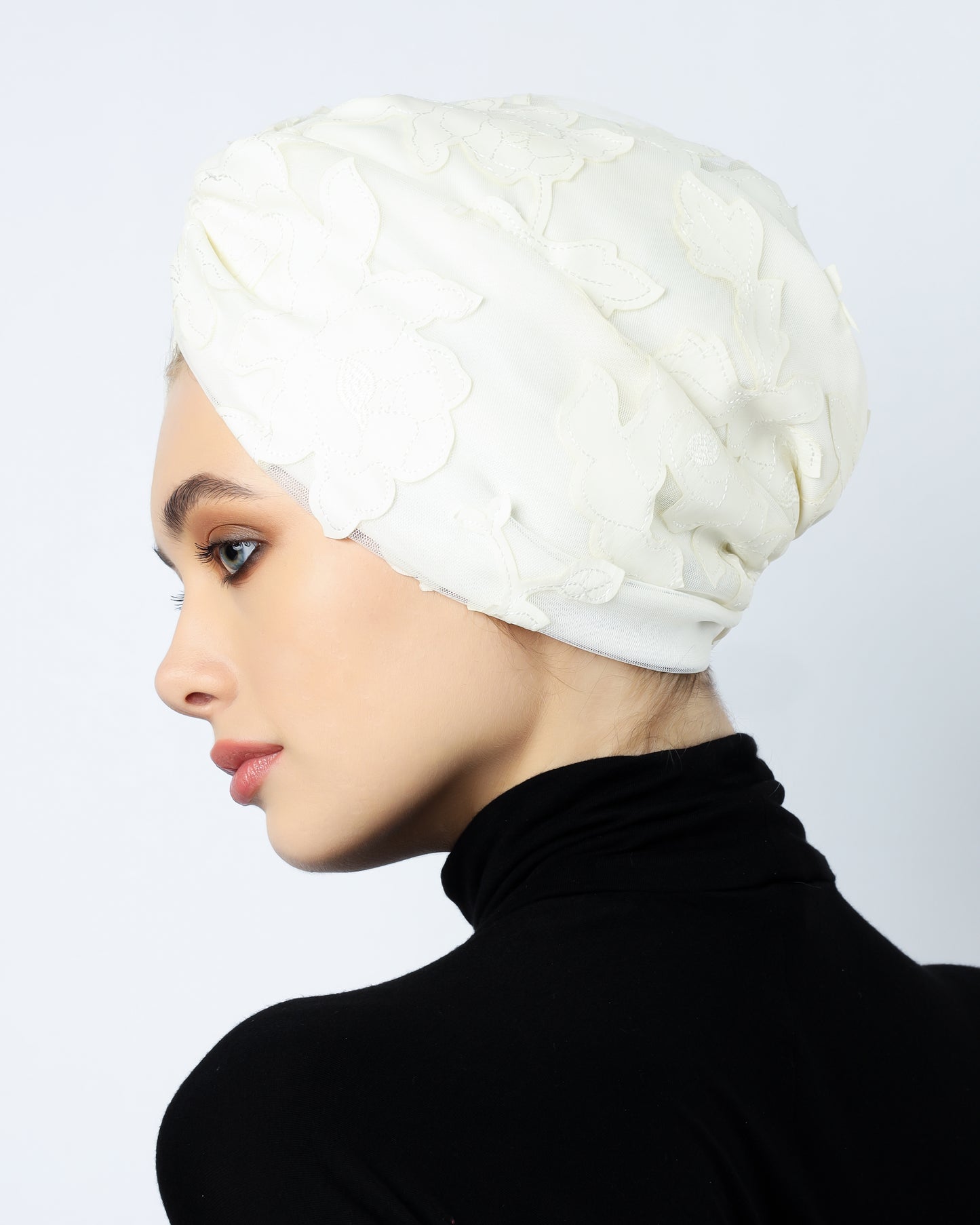 Twisted leather Flower Embellishment turban