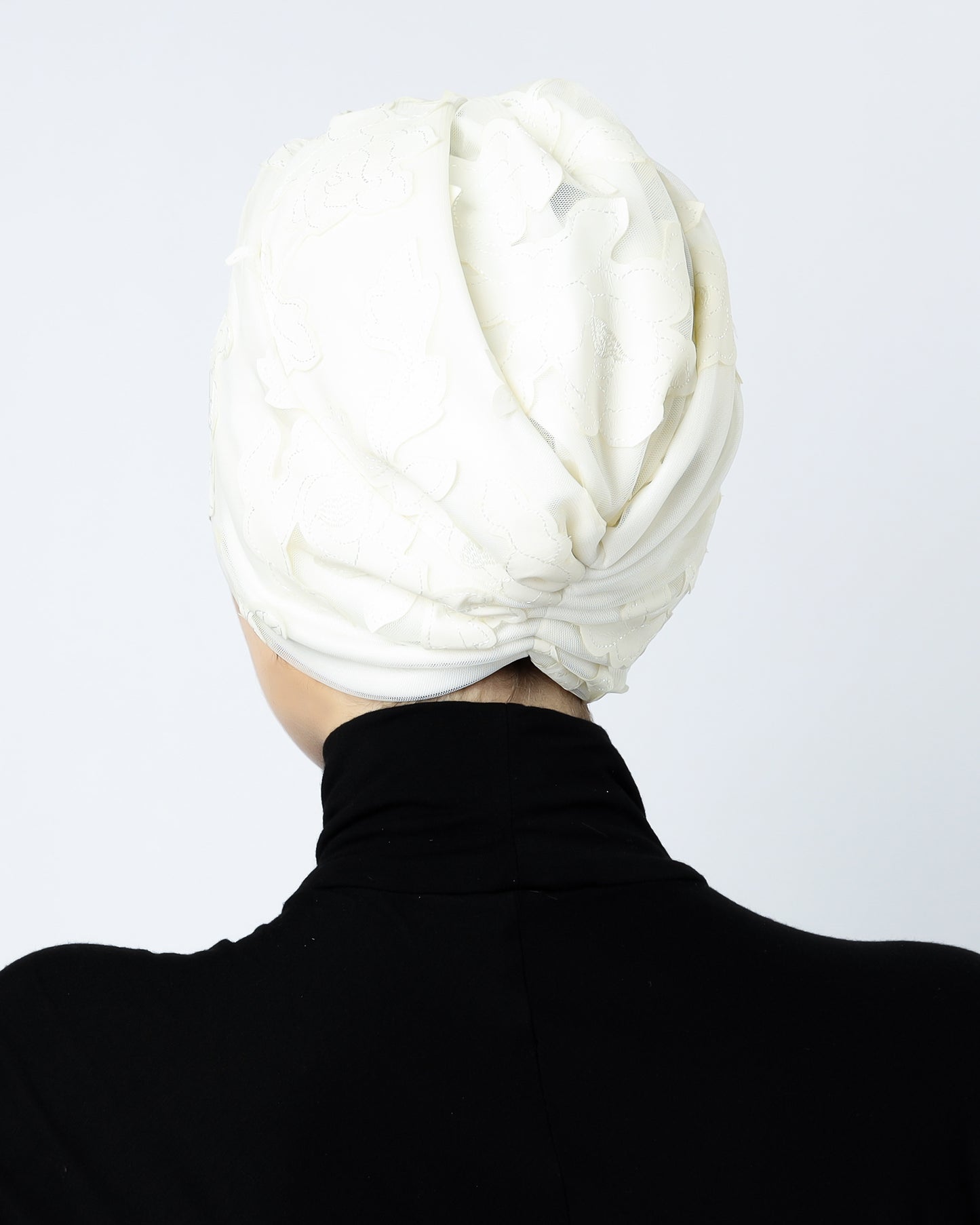 Twisted leather Flower Embellishment turban