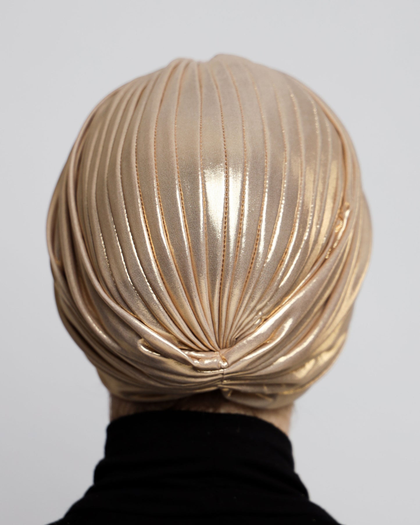 Metallic lame` twisted lines turban