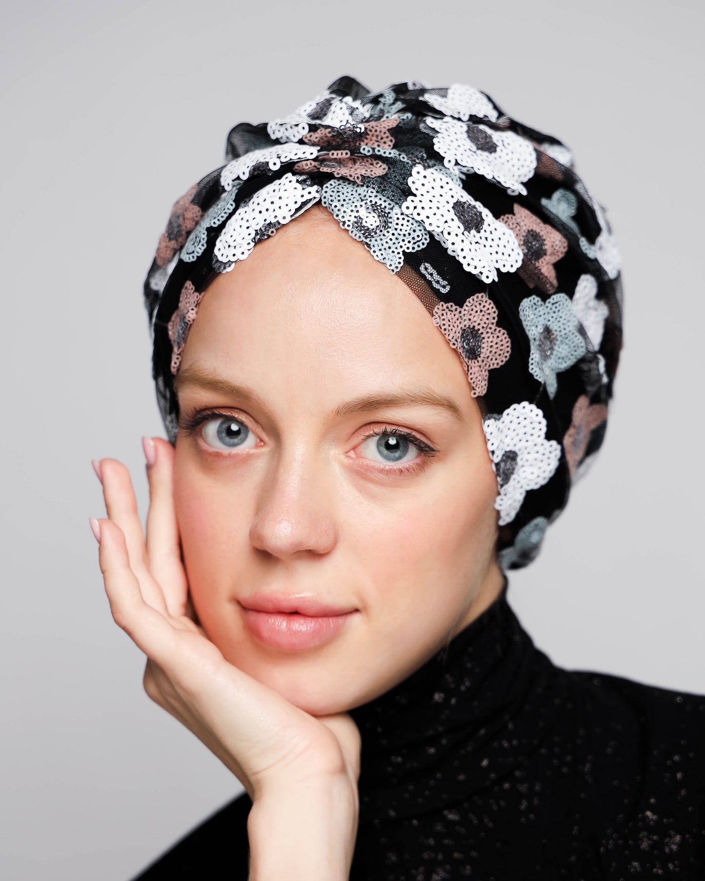 Floral Sequin Turban