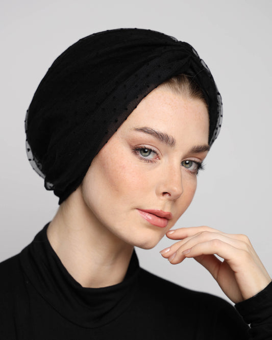 Gathering Black Polka Dots Turban