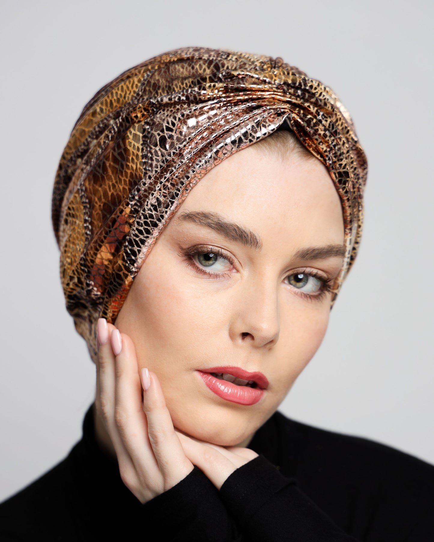 Metallic Gathering Leopard Turban