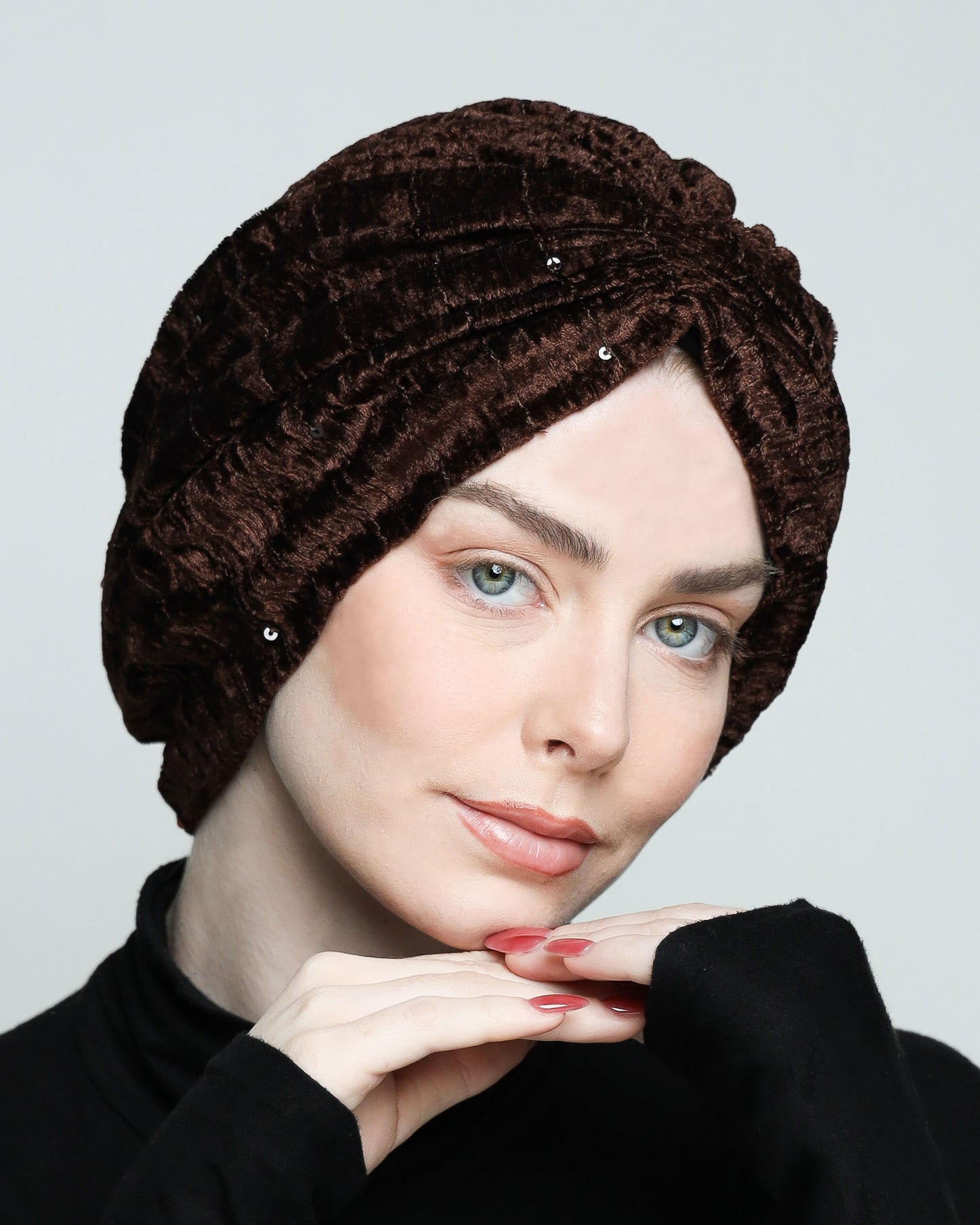 Gathering Velvet Sequin Turban