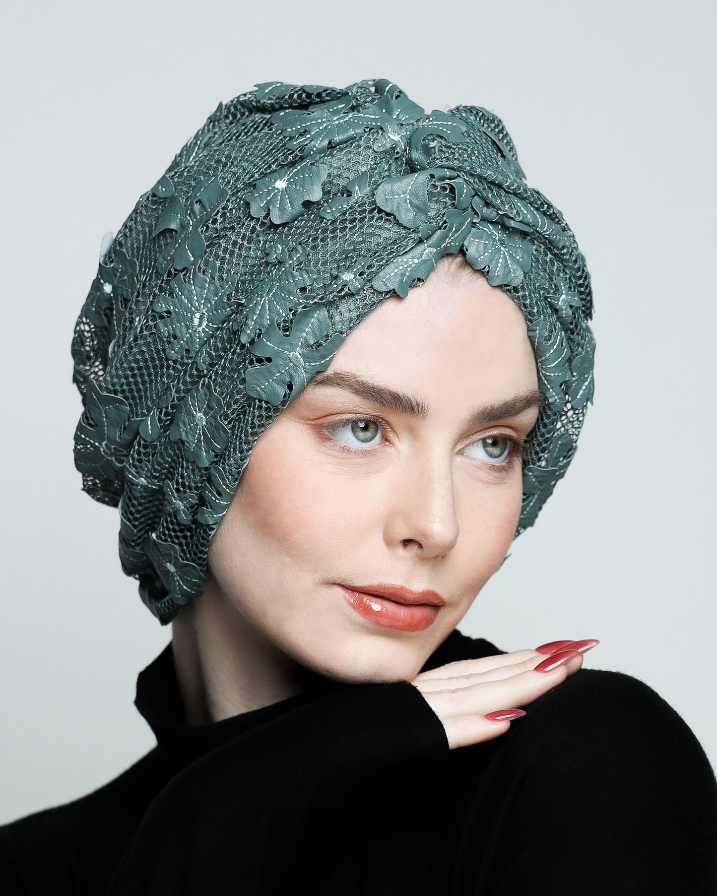 Twisted Floral Net Turban