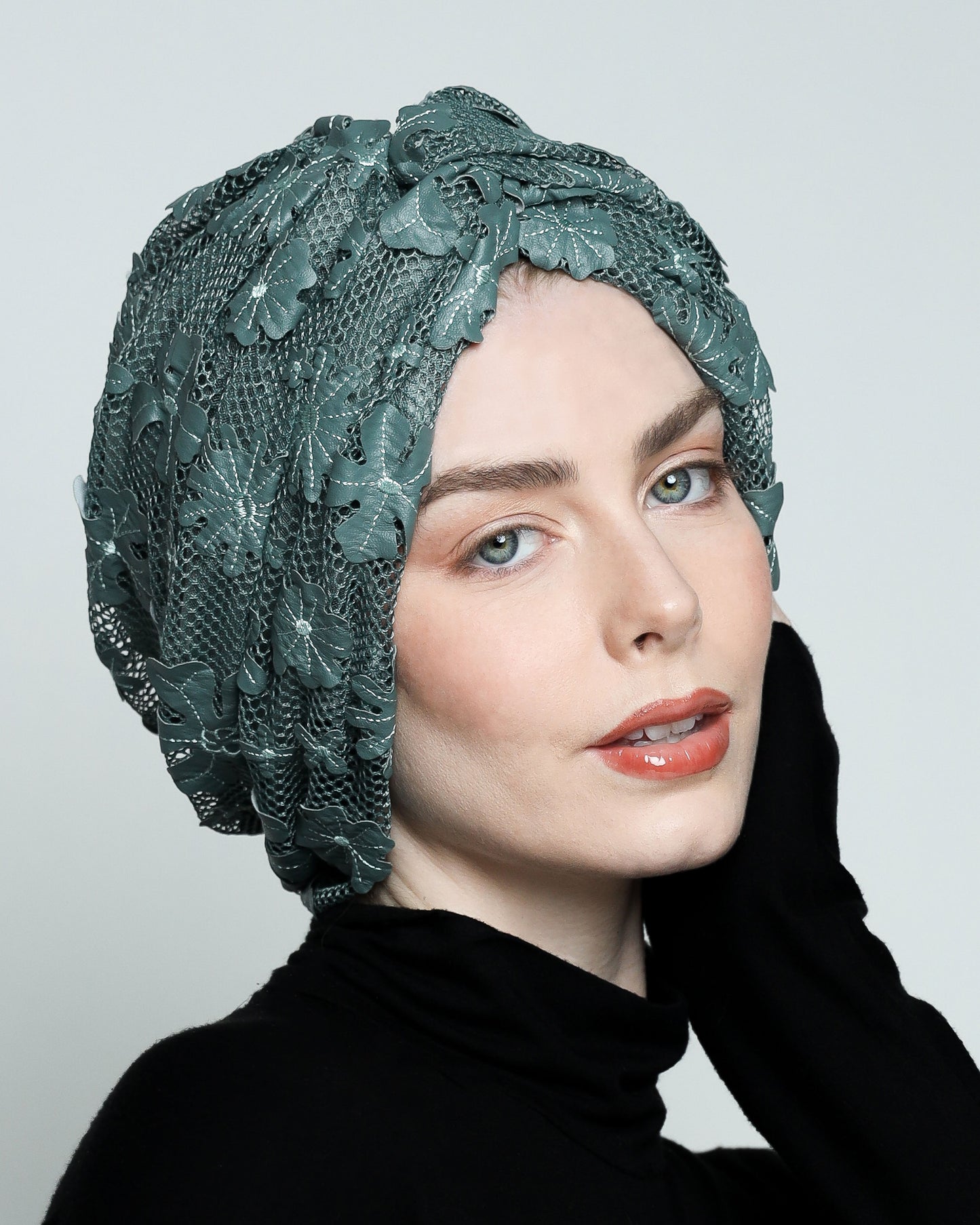 Twisted Floral Net Turban