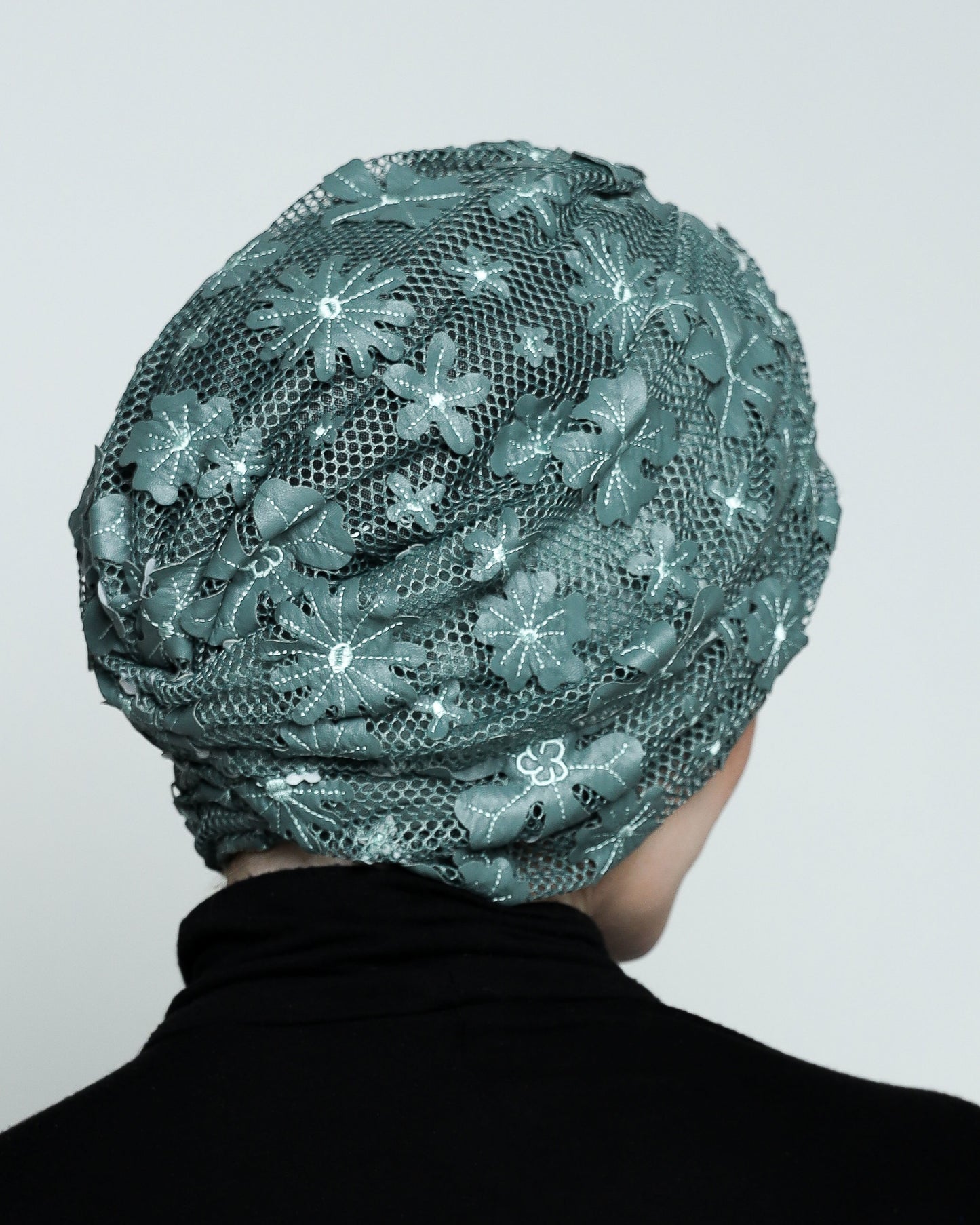 Twisted Floral Net Turban