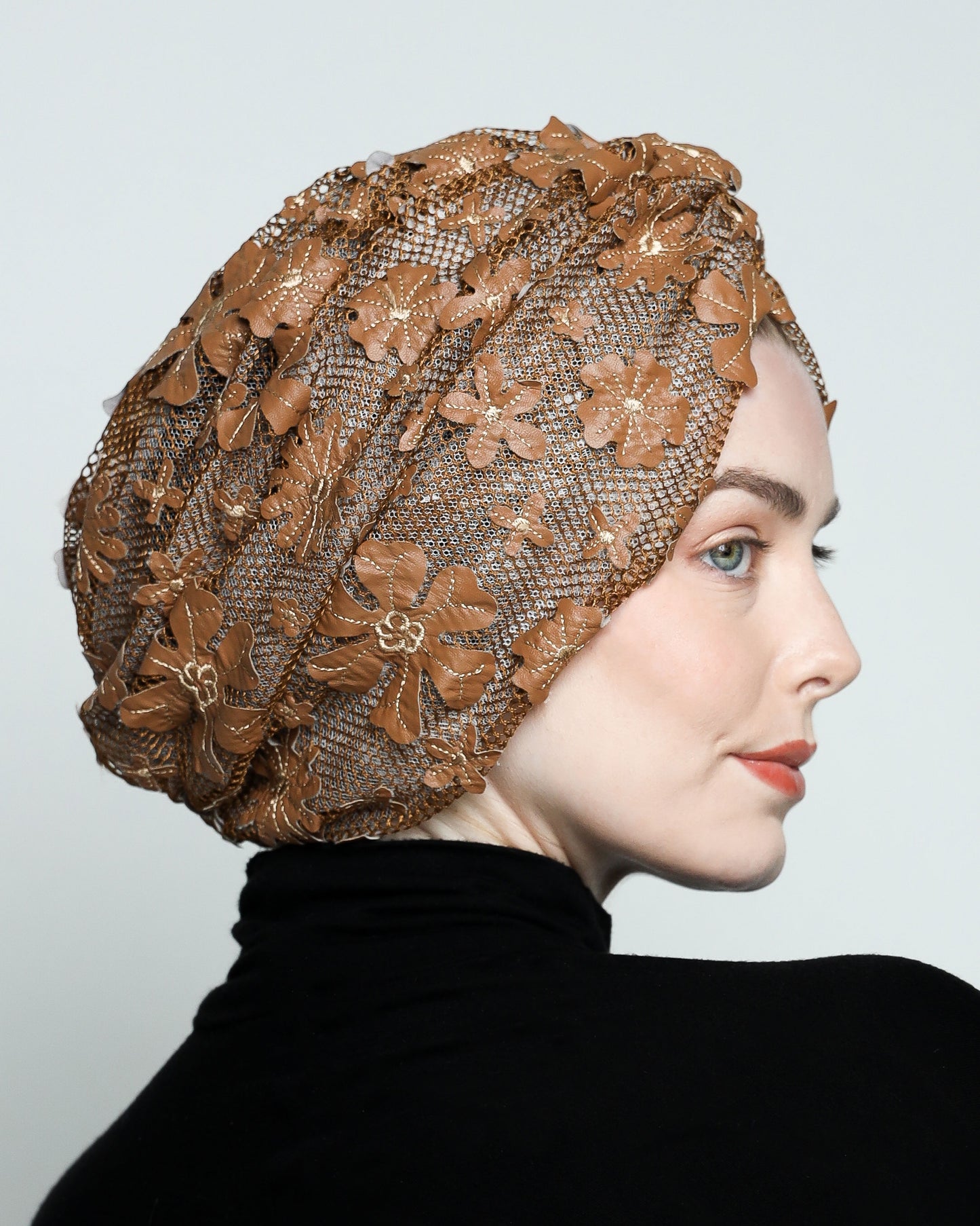 Twisted Floral Net Turban